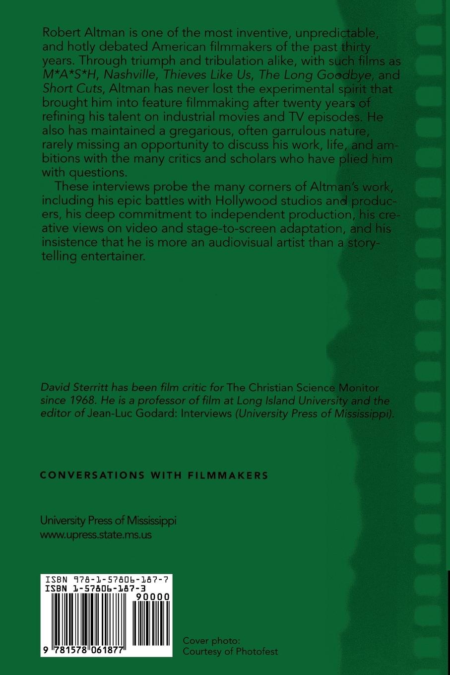 Rückseitencover Robert Altman