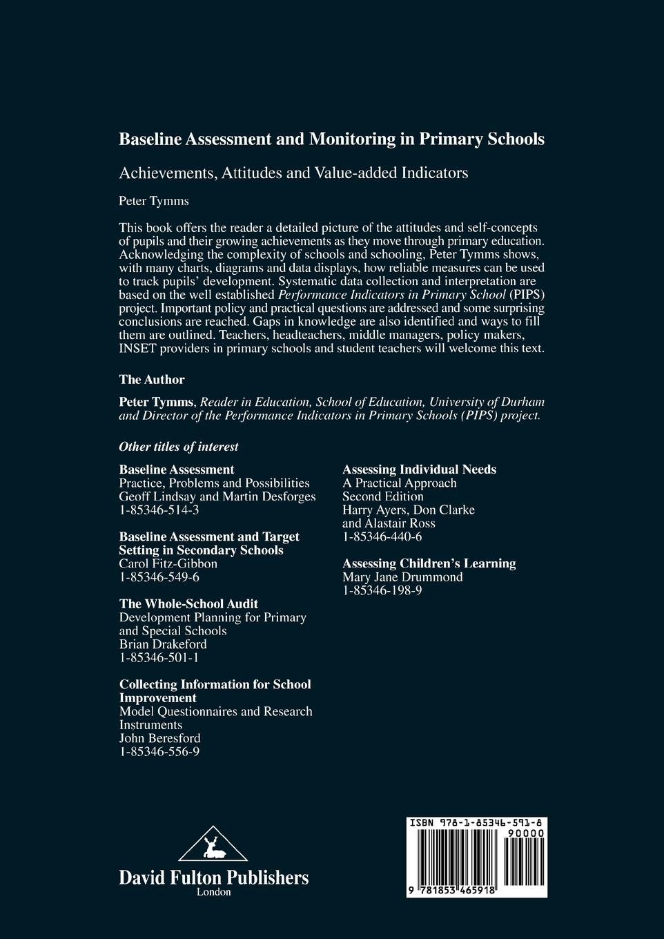 Rückseitencover Baseline Assessment and Monitoring in Primary Schools