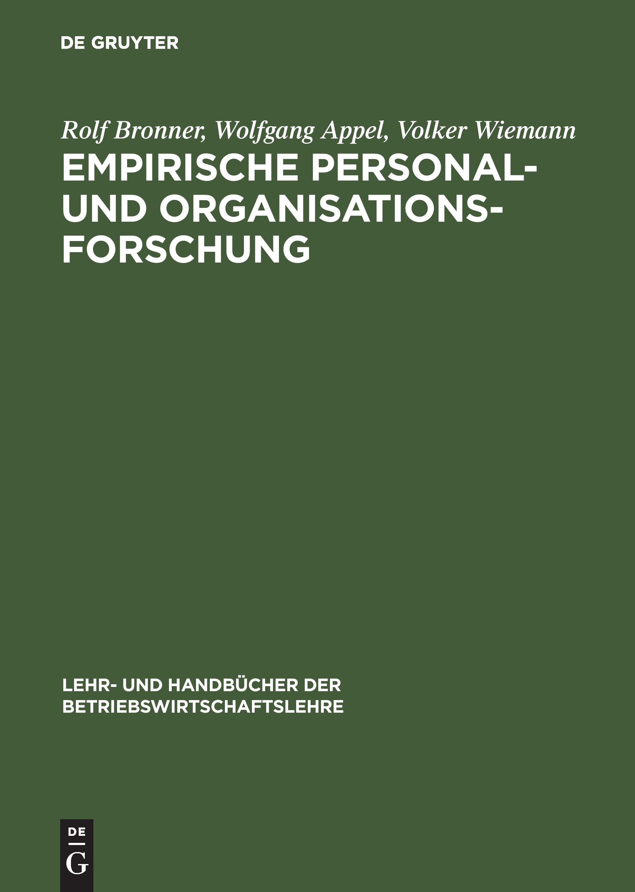 Vorderes Coverbild Empirische Personal- und Organisationsforschung