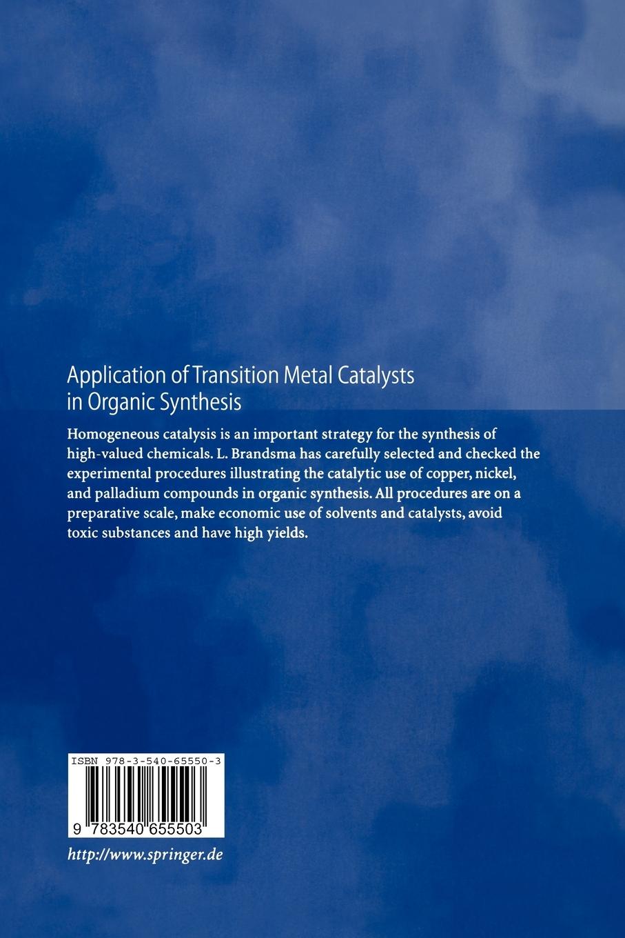 Rückseitencover Application of Transition Metal Catalysts in Organic Synthesis