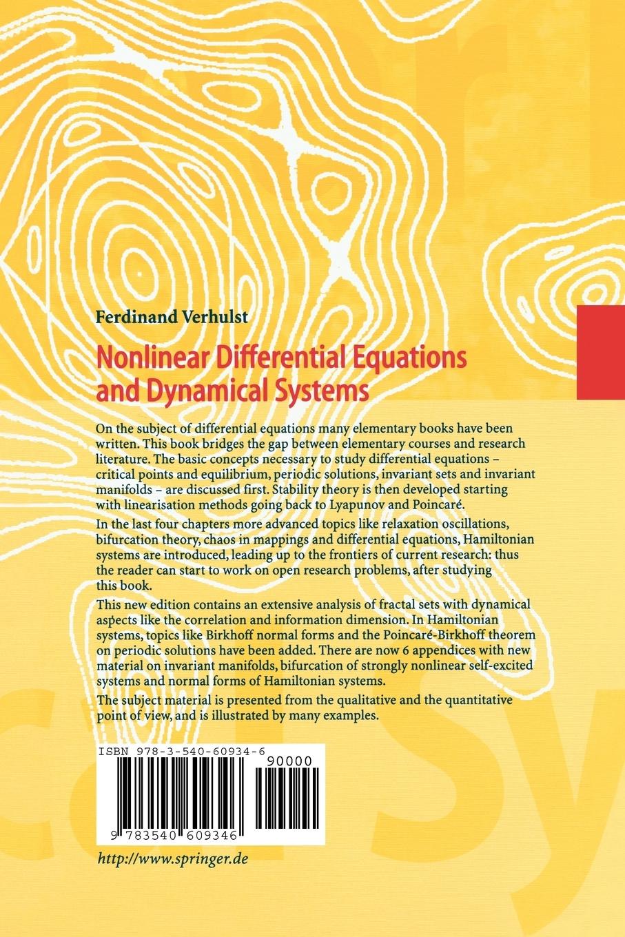 Rückseitencover Nonlinear Differential Equations and Dynamical Systems
