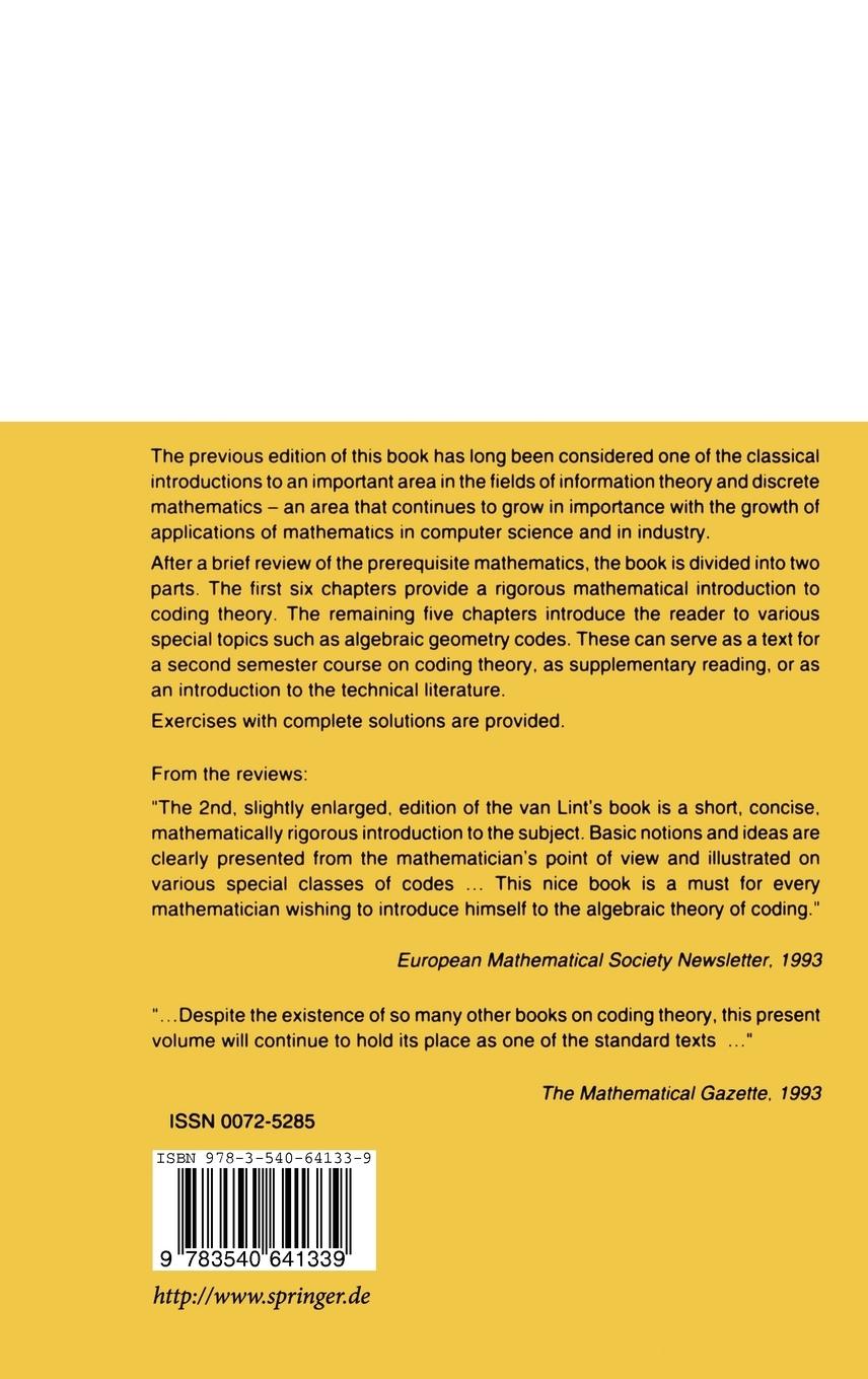 Rückseitencover Introduction to Coding Theory