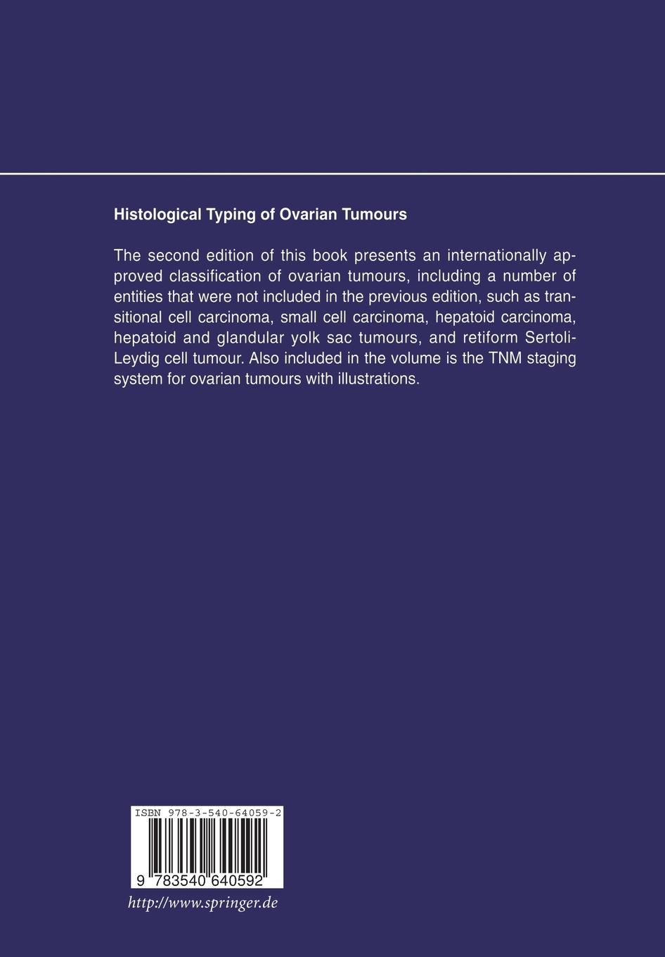 Rückseitencover Histological Typing of Ovarian Tumours