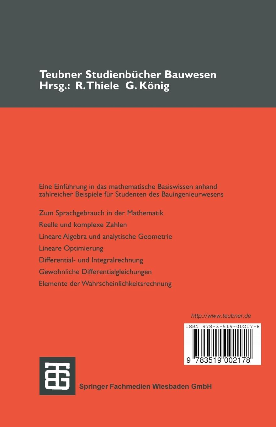 Rückseitencover Grundkurs Mathematik für Bauingenieure
