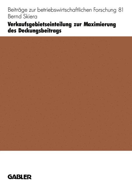 Vorderes Coverbild Verkaufsgebietseinteilung zur Maximierung des Deckungsbeitrags