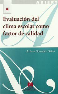 Vorderes Coverbild Evaluación del clima escolar como factor de calidad