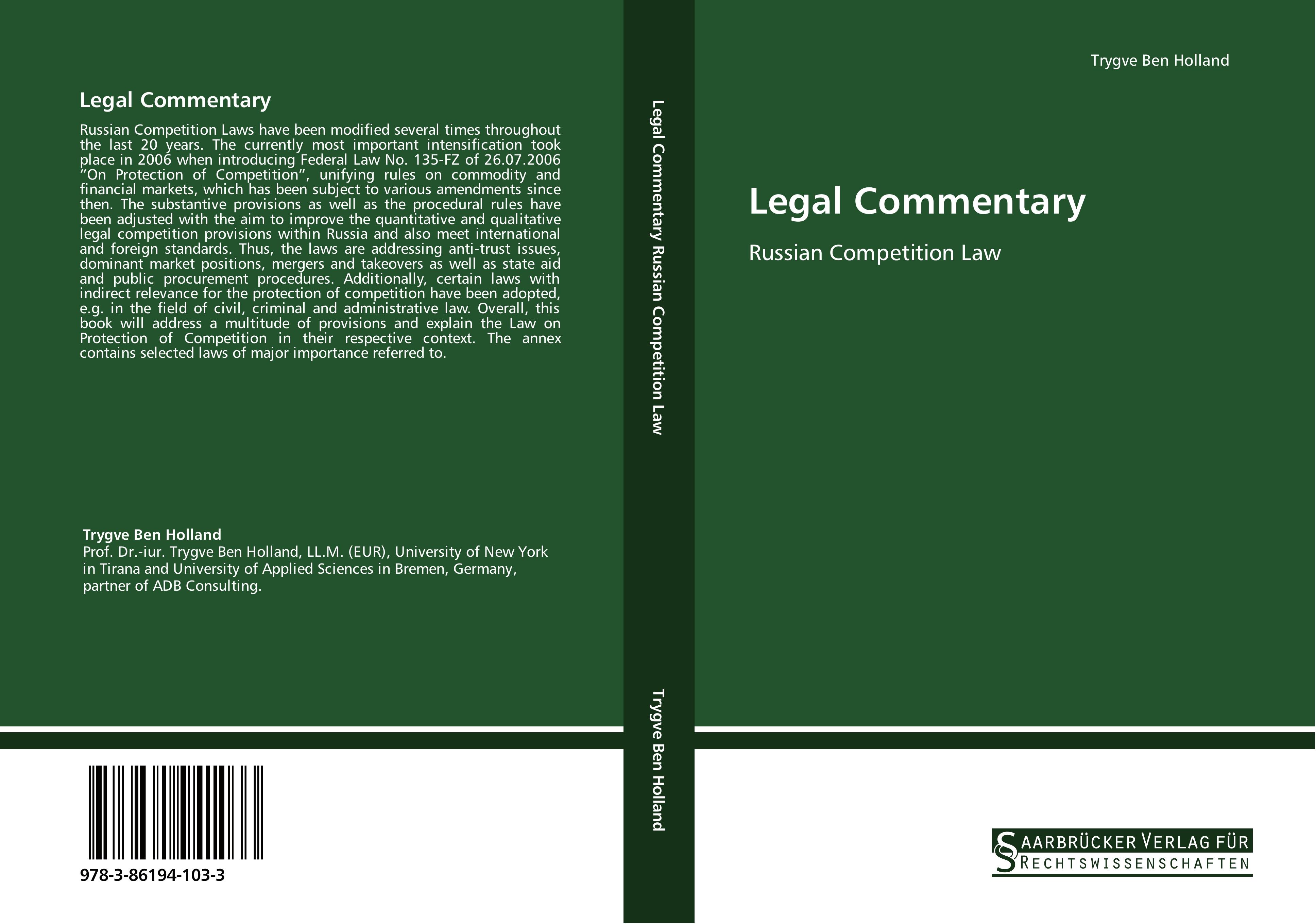 Vorderes Coverbild Legal Commentary