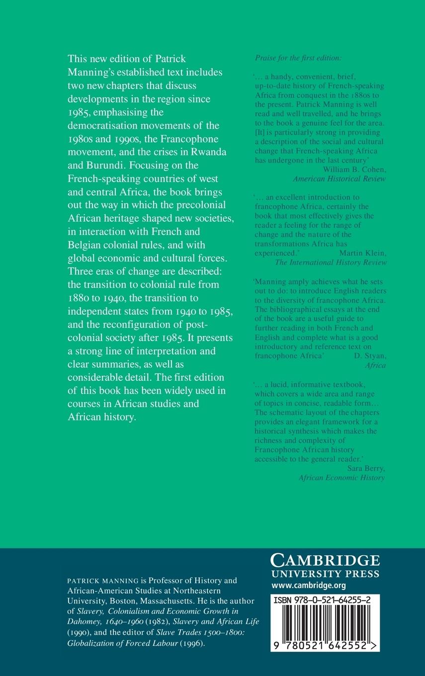 Rückseitencover Francophone Sub-Saharan Africa 1880 1995