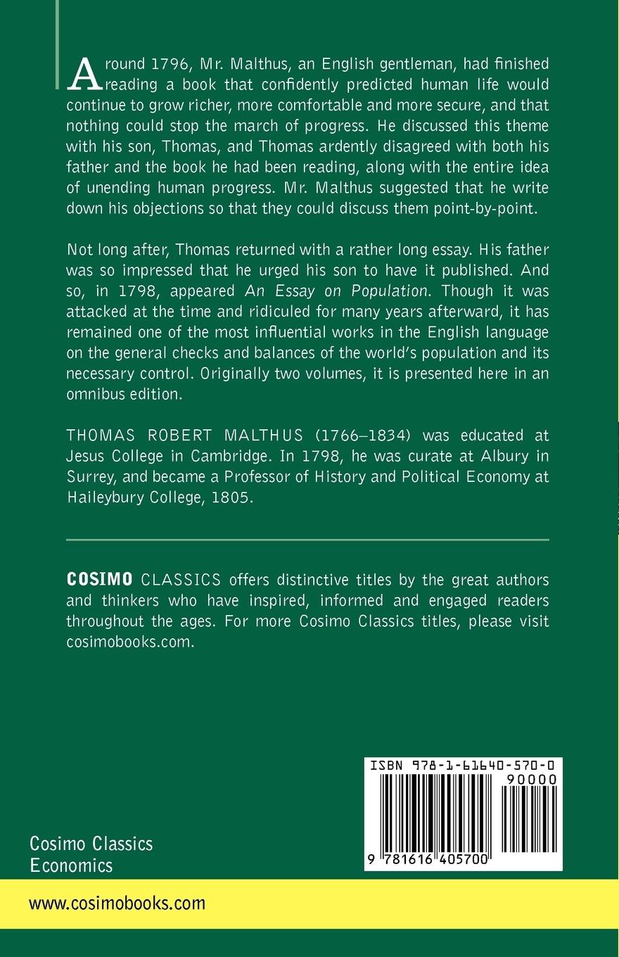 Rückseitencover An Essay on the Principle of Population (Two Volumes in One)