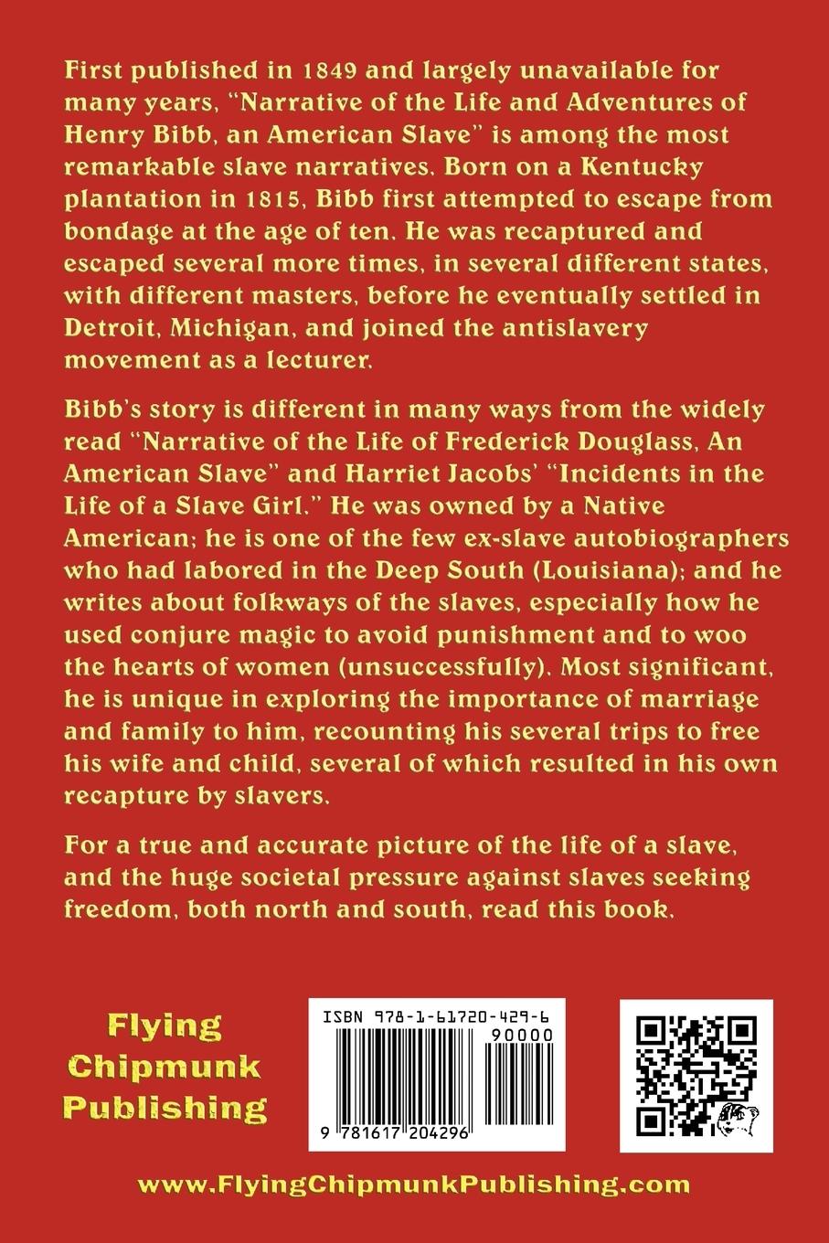 Rückseitencover Narrative of the Life and Adventures of Henry Bibb, an American Slave