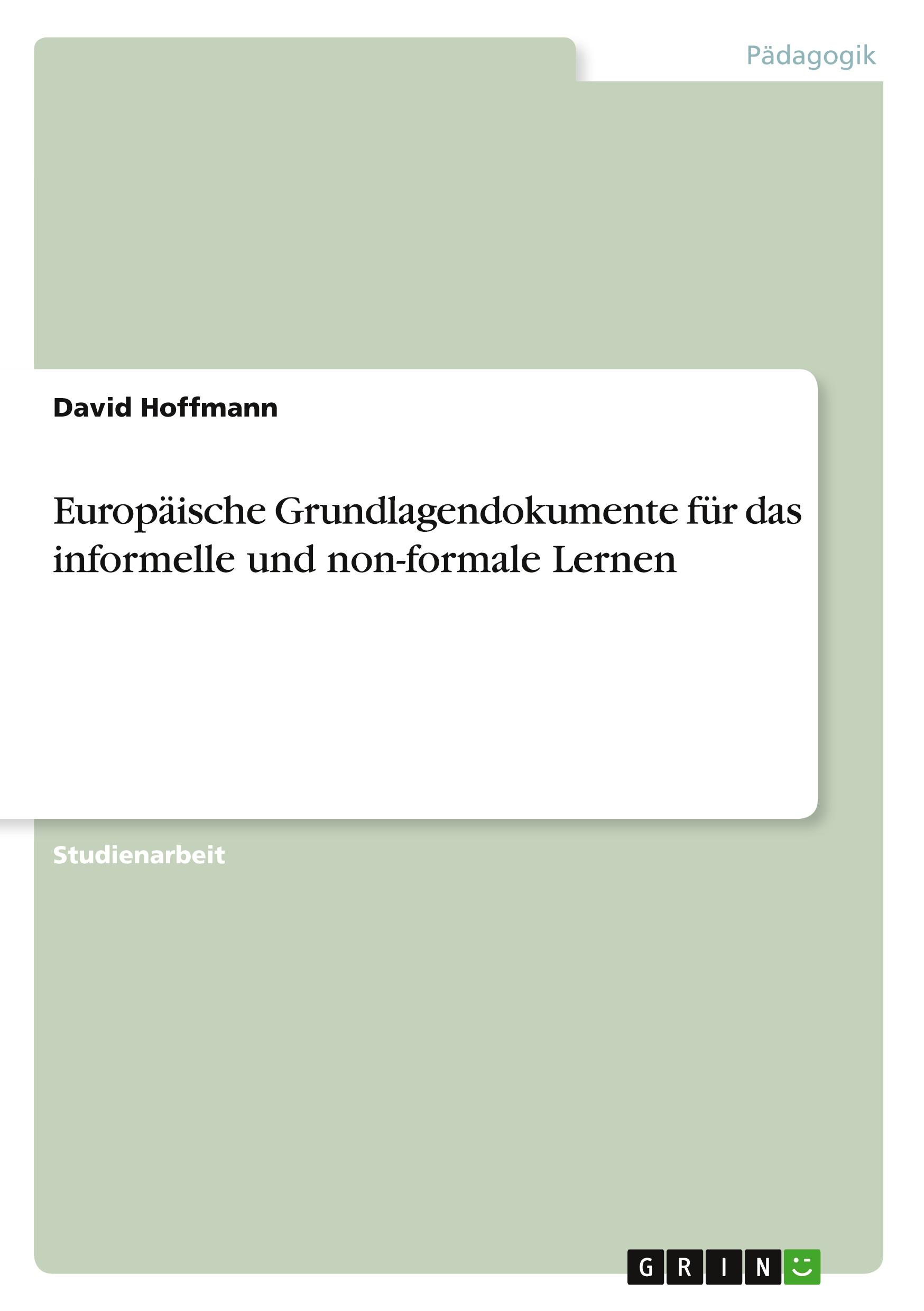 Vorderes Coverbild Europäische Grundlagendokumente für das informelle und non-formale Lernen