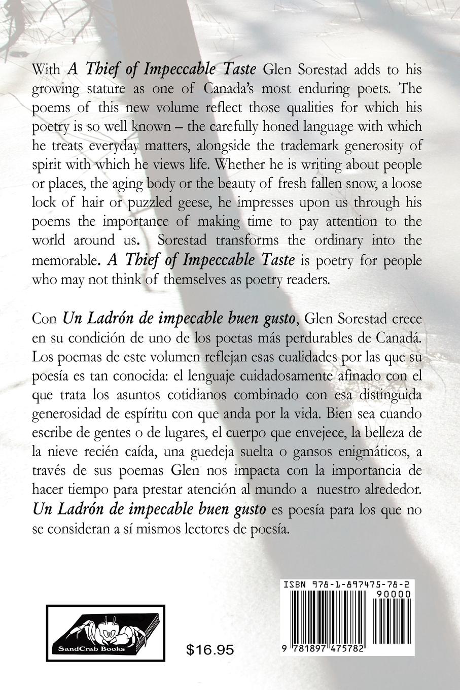 Rückseitencover A Thief of Impeccable Taste / Un Ladron de Impecable Buen Gusto