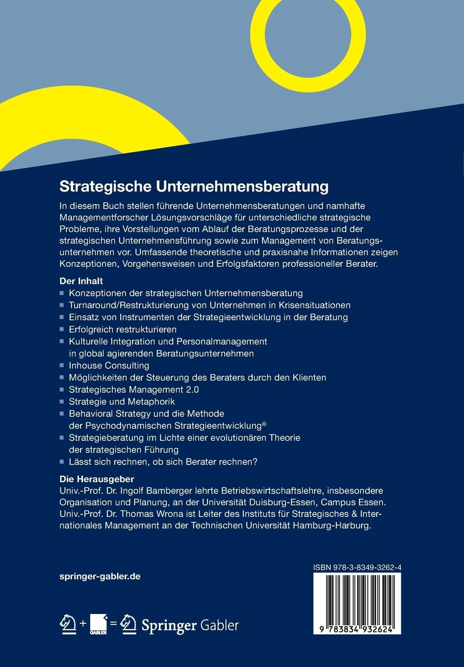 Rückseitencover Strategische Unternehmensberatung