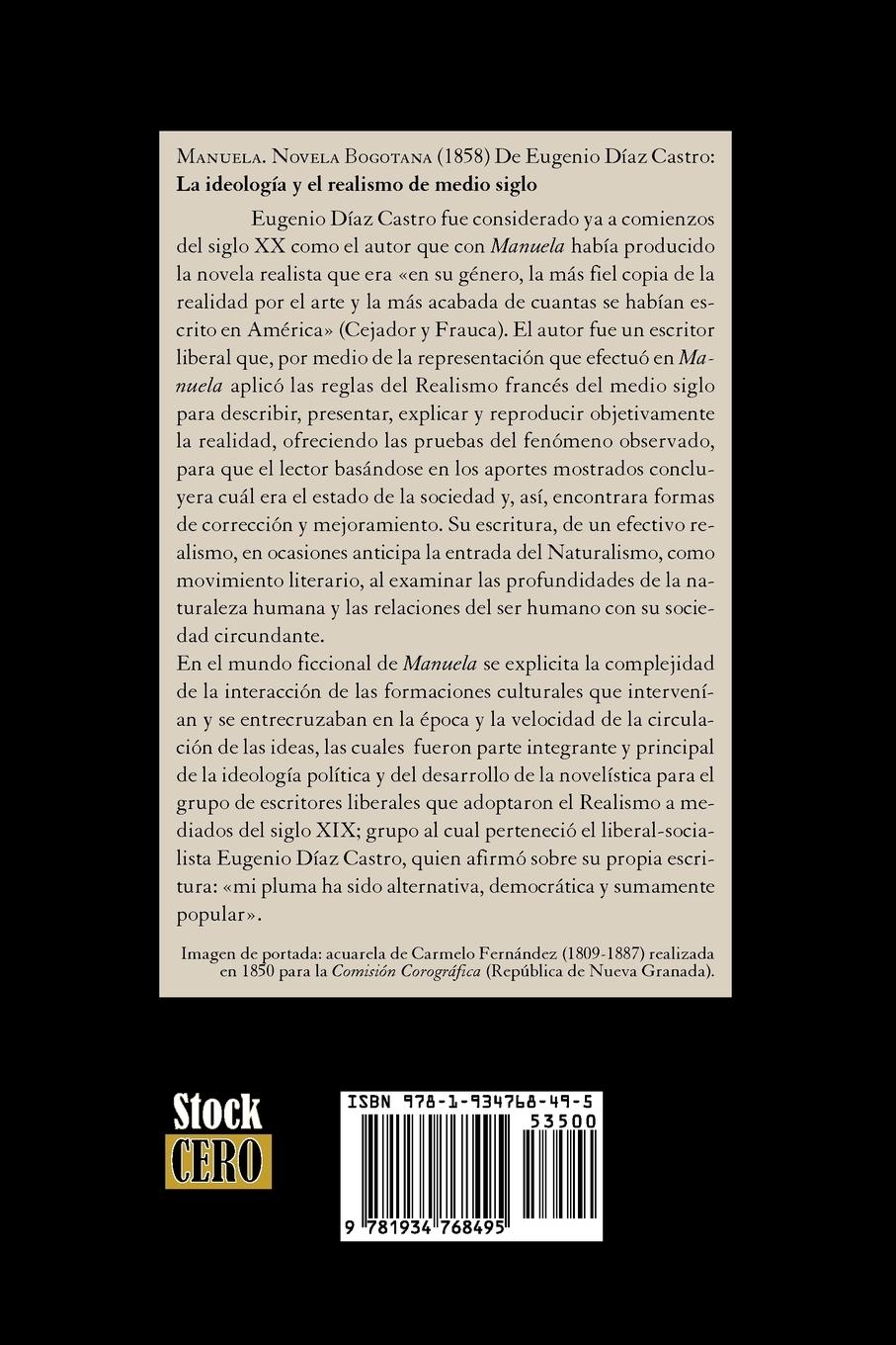 Rückseitencover Manuela. Novela Bogotana