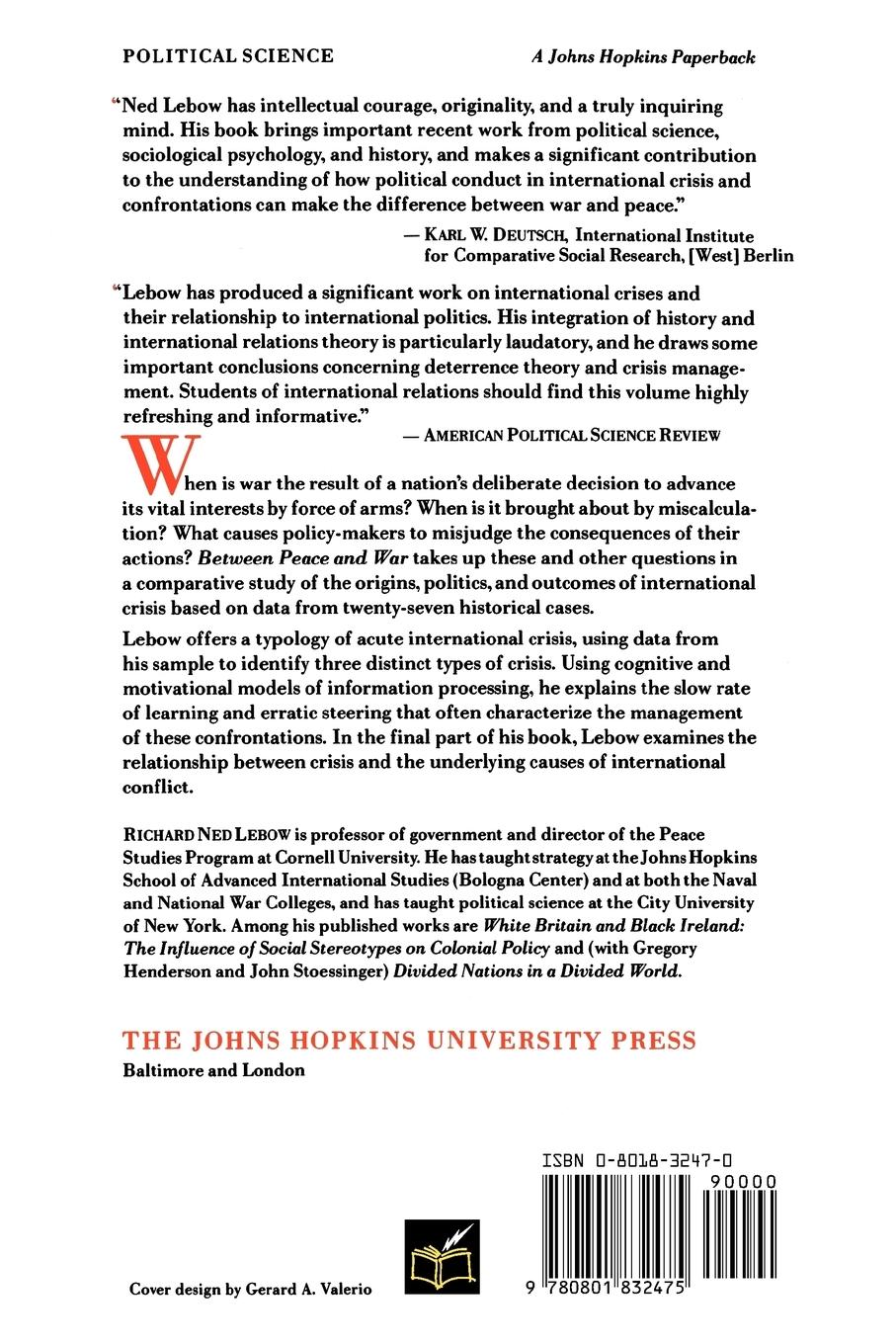 Rückseitencover Between Peace and War