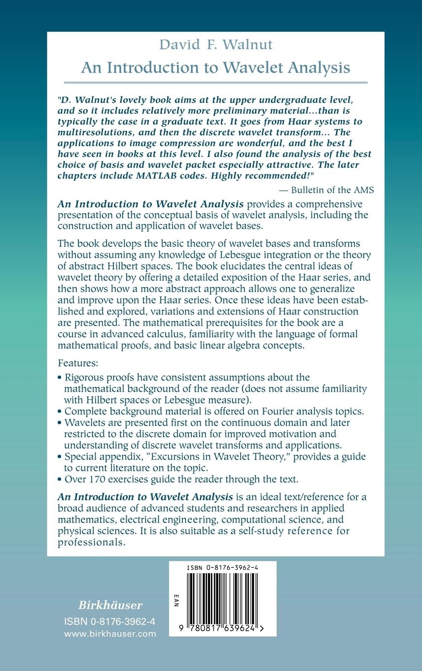 Rückseitencover An Introduction to Wavelet Analysis