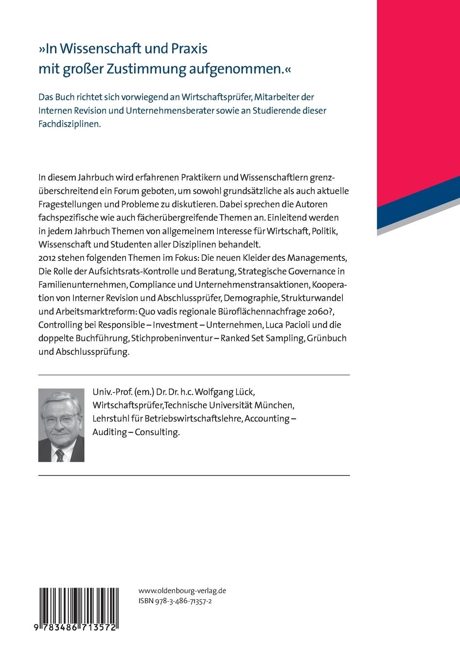 Rückseitencover Jahrbuch für Wirtschaftsprüfung, Interne Revision und Unternehmensberatung 2012