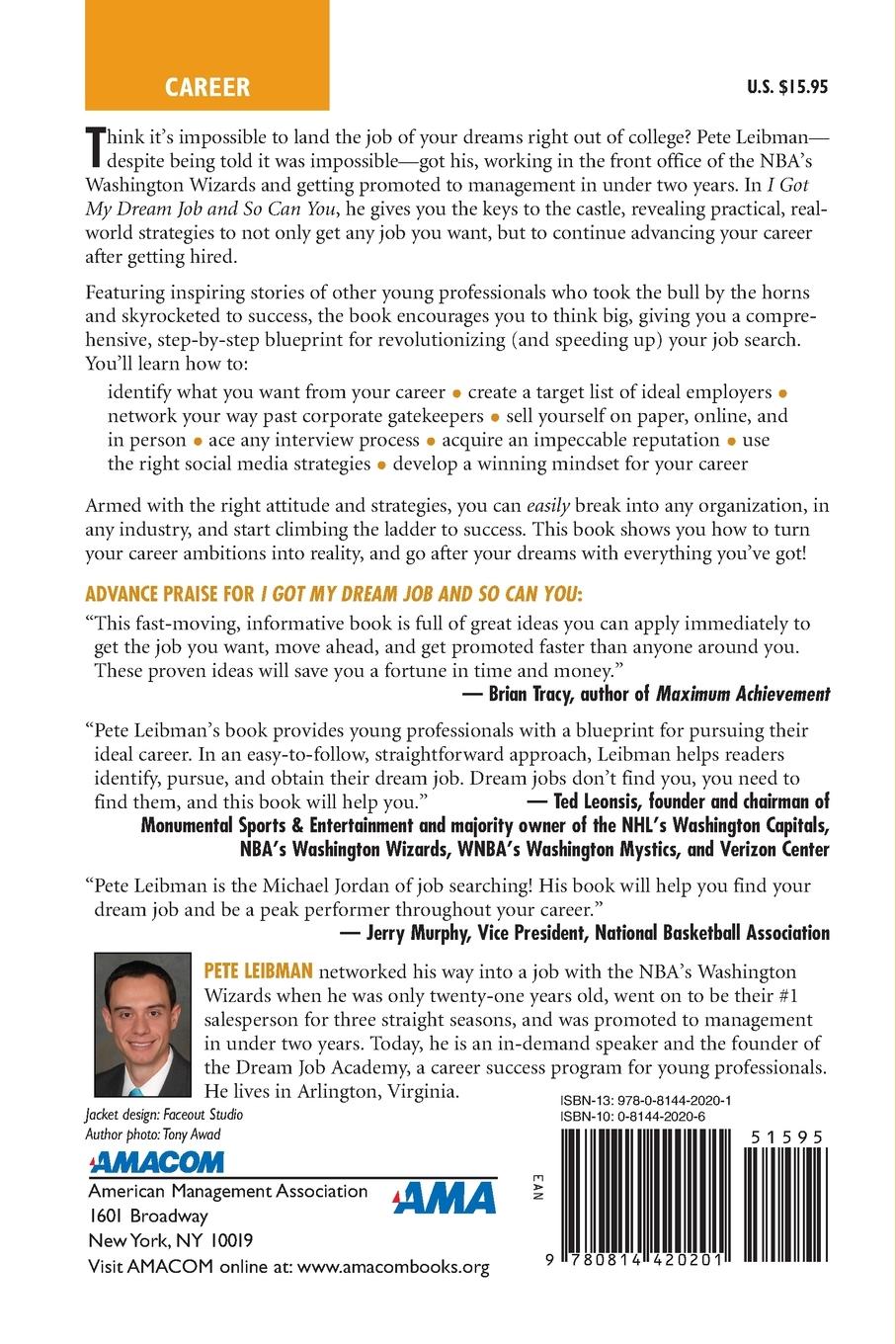 Rückseitencover The I Got My Dream Job and So Can You Softcover