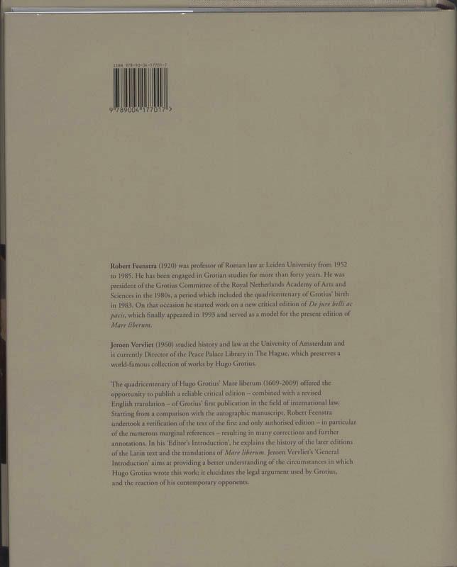 Rückseitencover Hugo Grotius Mare Liberum 1609-2009