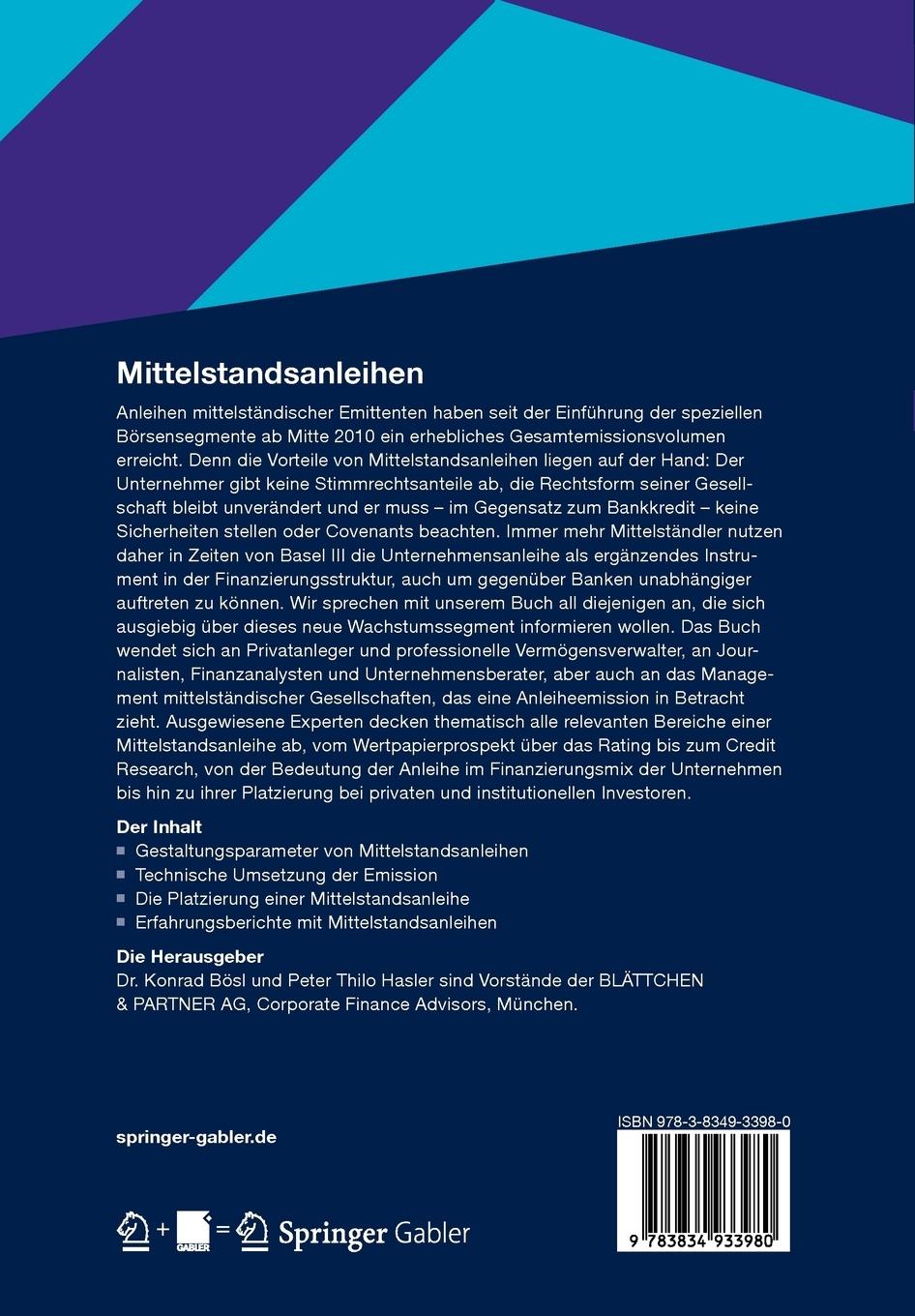 Rückseitencover Mittelstandsanleihen