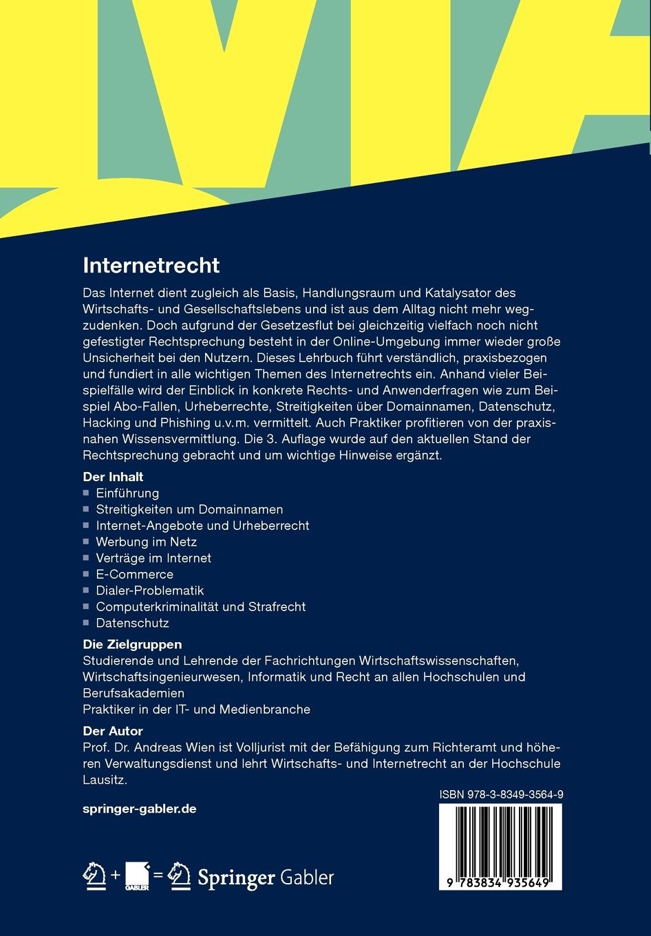 Rückseitencover Internetrecht