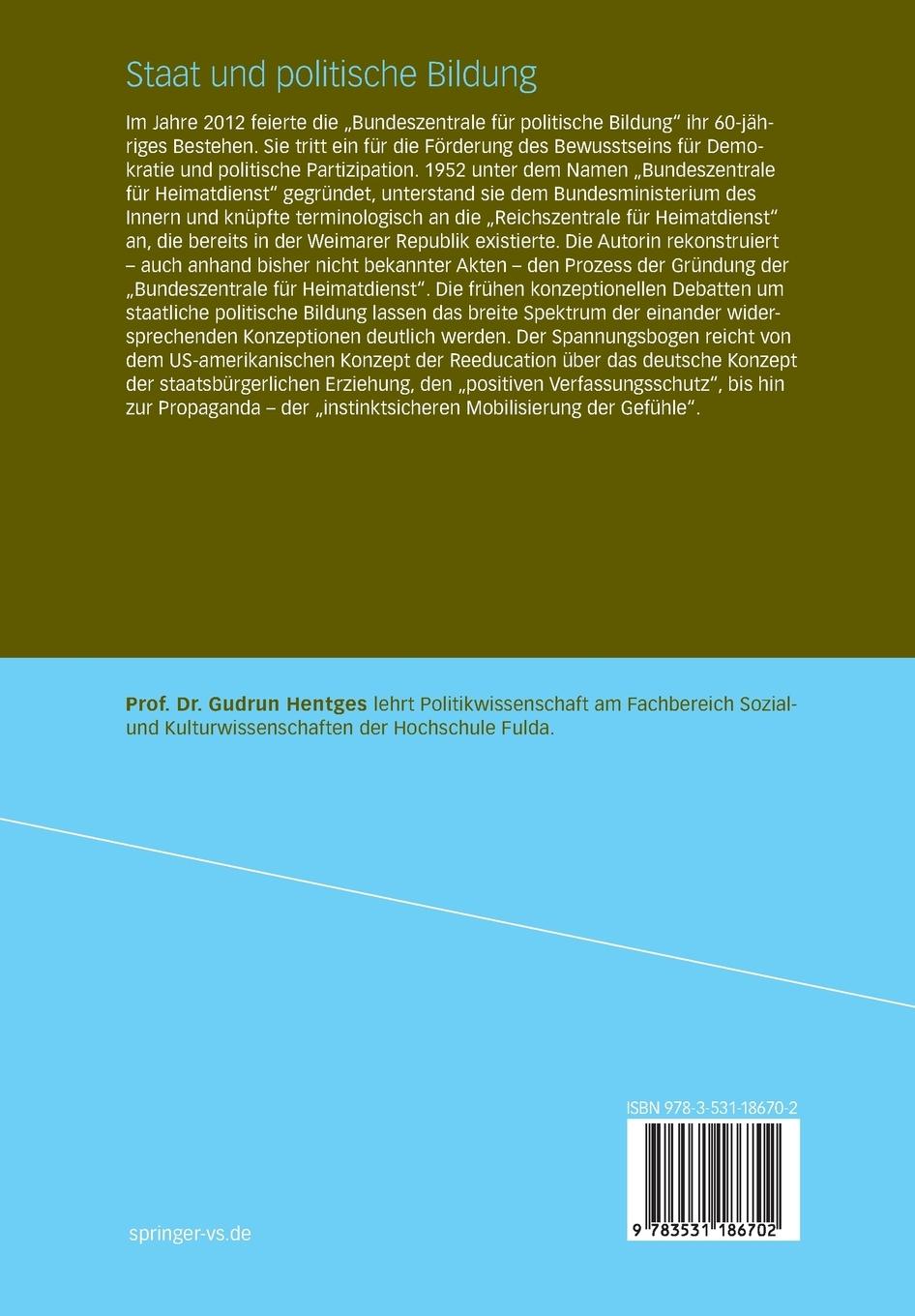 Rückseitencover Staat und politische Bildung