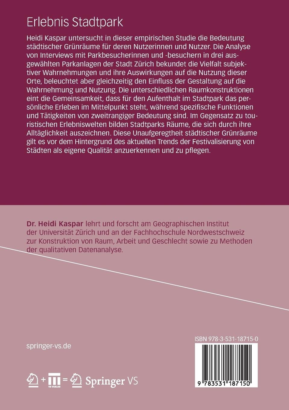 Rückseitencover Erlebnis Stadtpark