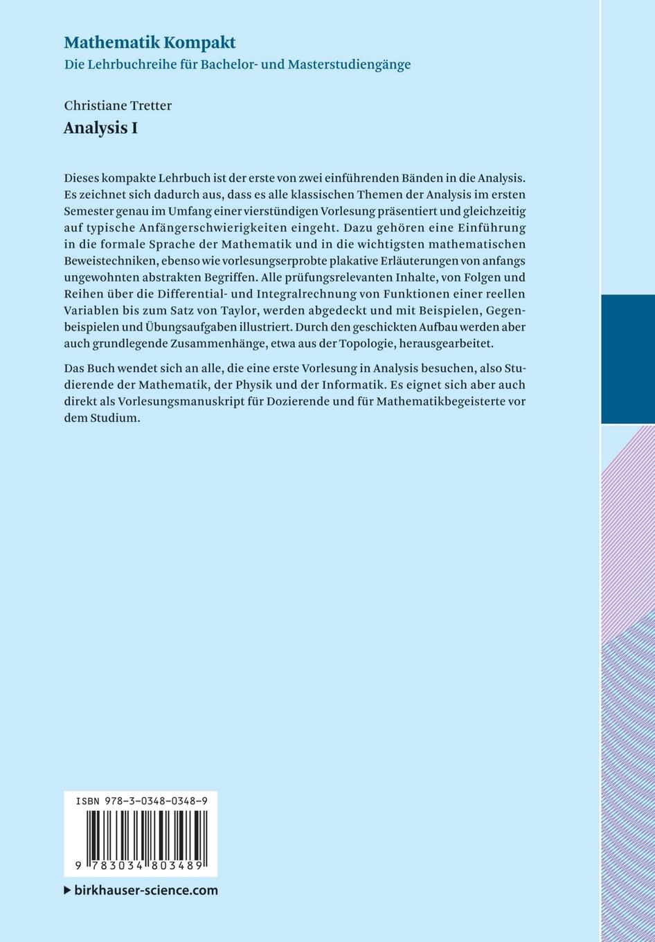 Rückseitencover Analysis I