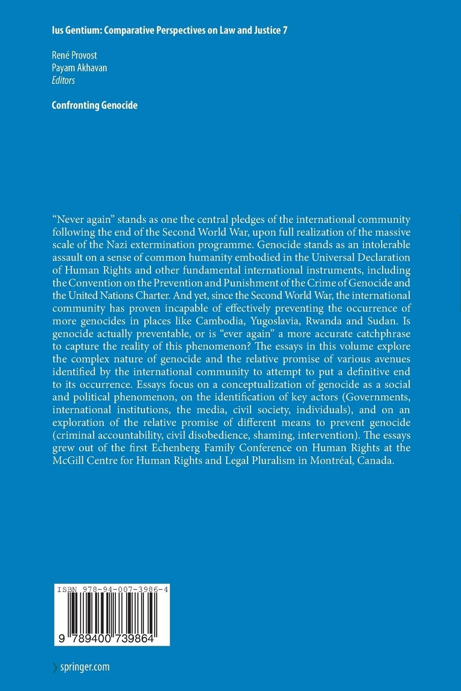 Rückseitencover Confronting Genocide