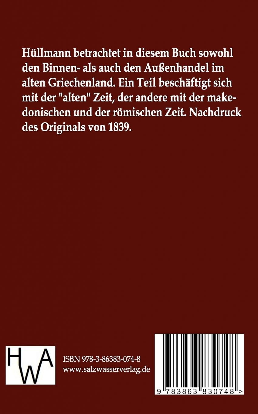 Rückseitencover Handelsgeschichte der Griechen