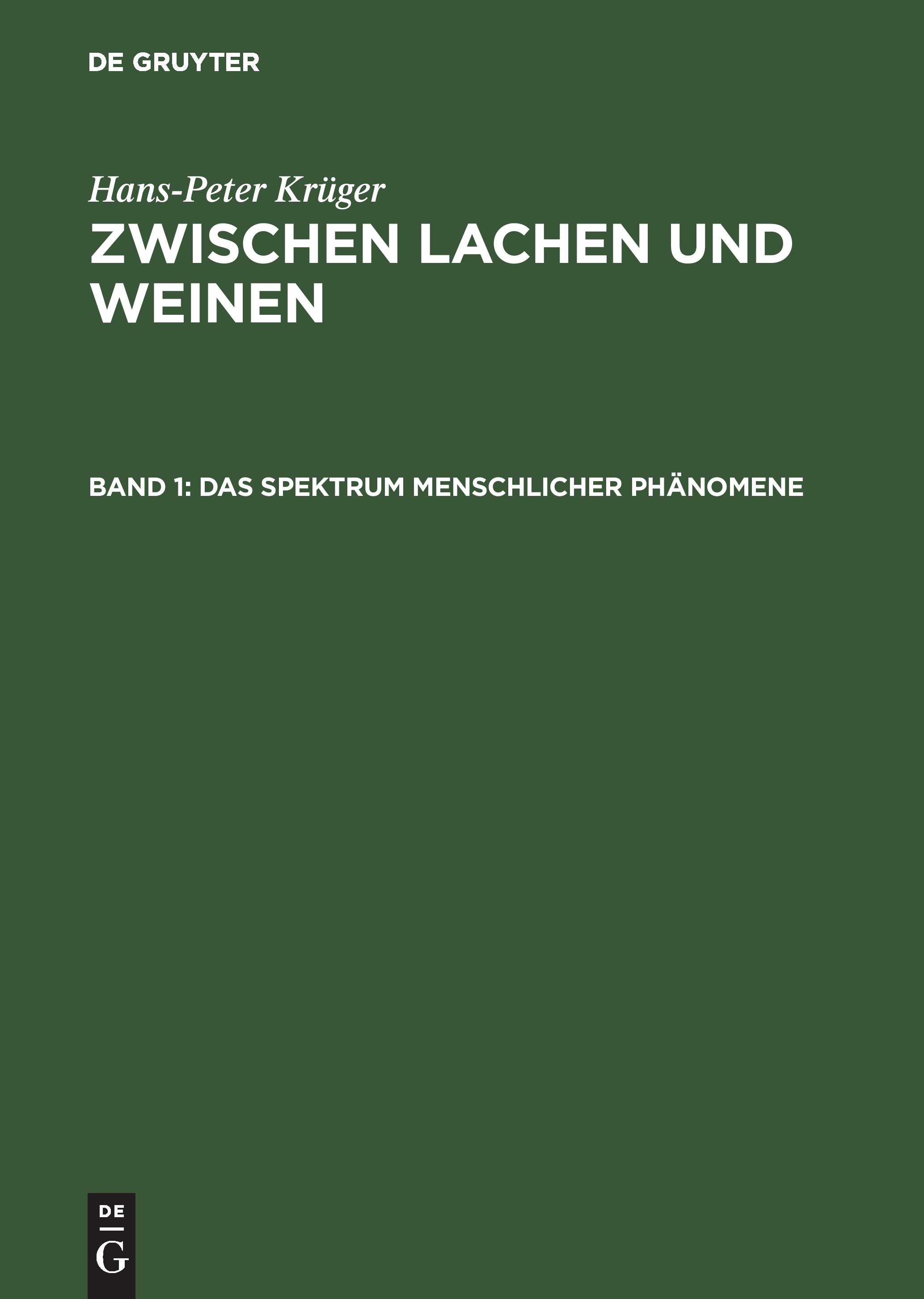 Vorderes Coverbild Das Spektrum menschlicher Phänomene
