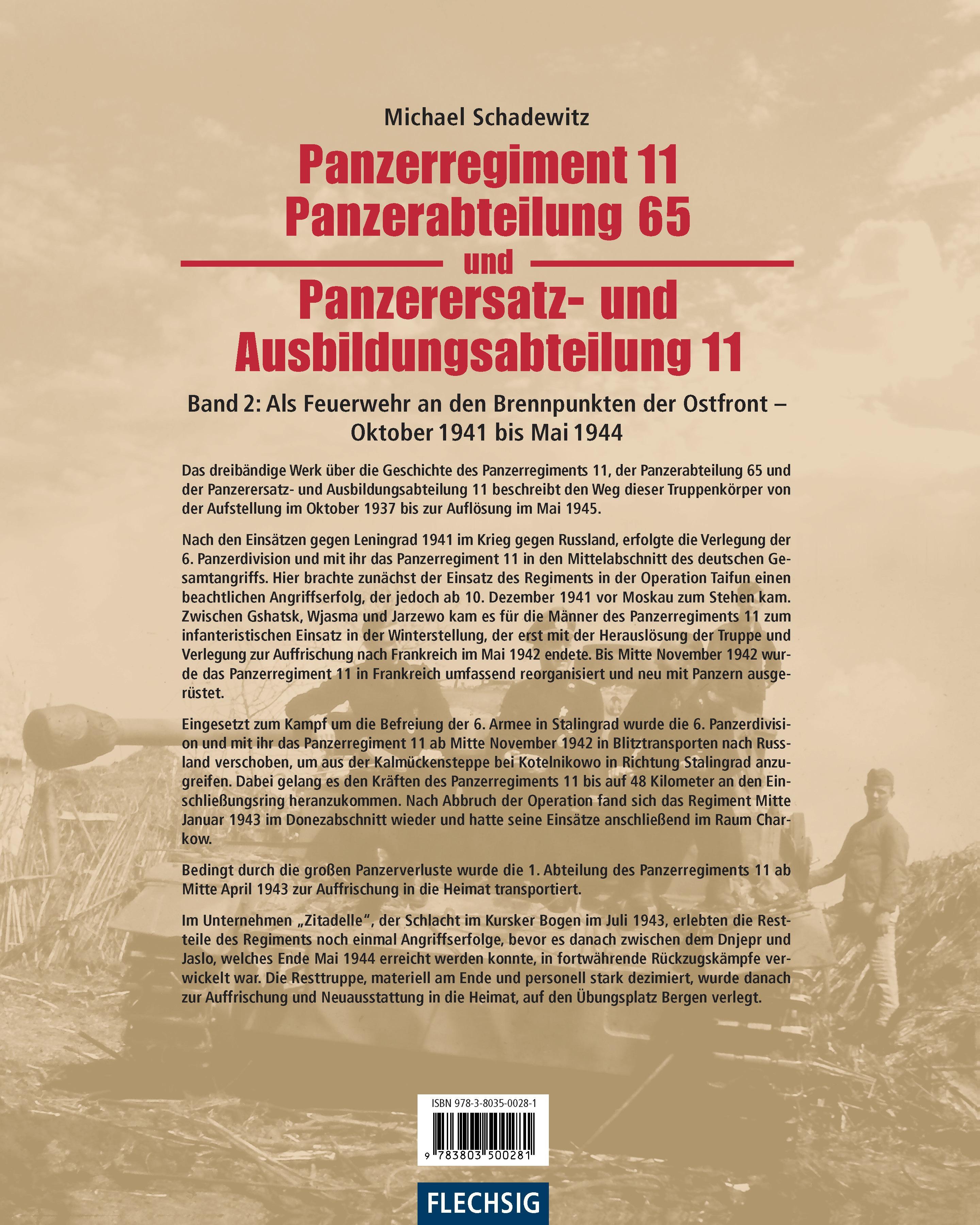 Rückseitencover Panzerregiment 11, Panzerabteilung 65 und Panzerersatz- und Auslbildungsabteilung 11. Teil 02.