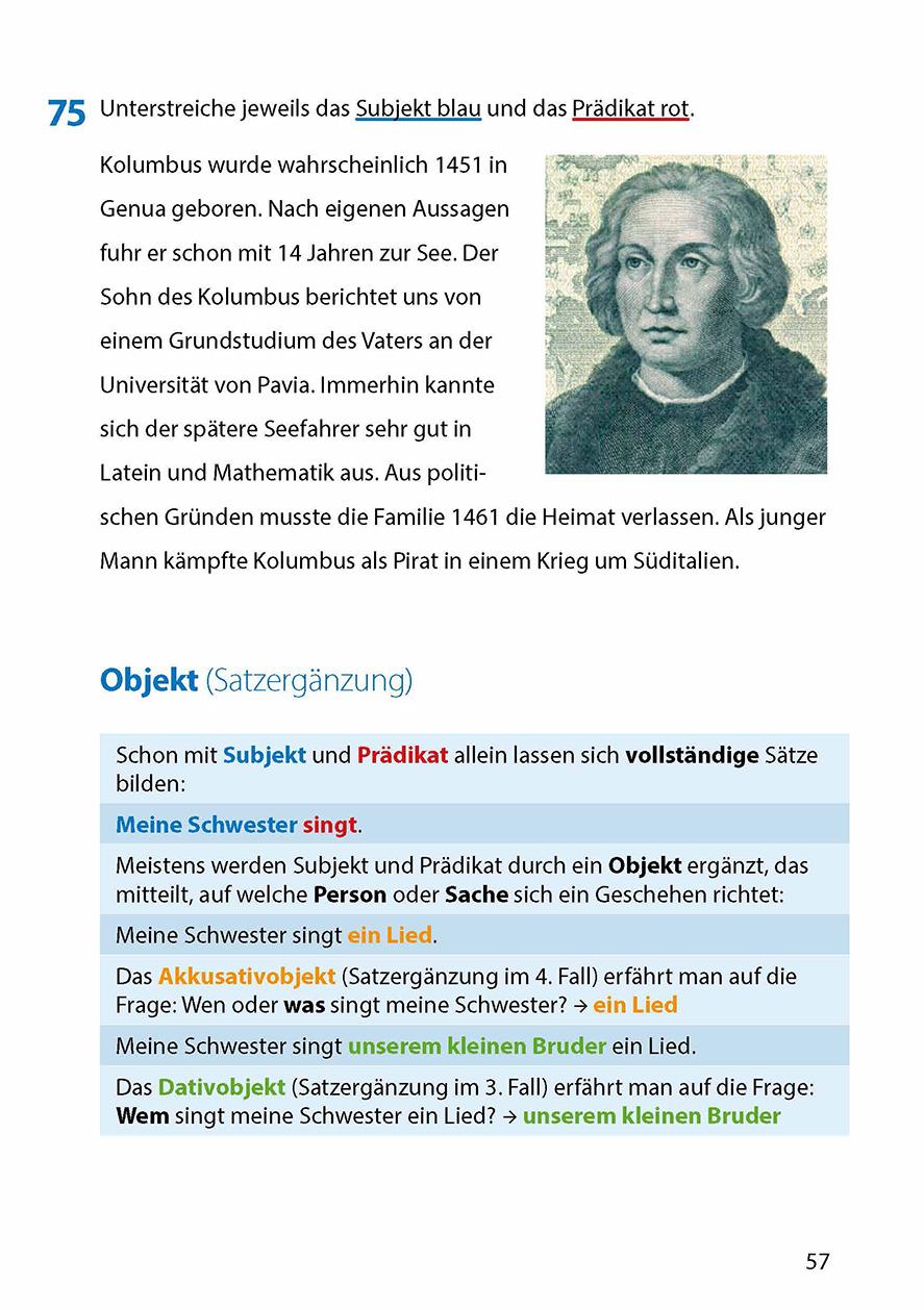 Beispielinhalt (Bild) Grammatik 5. - 7. Klasse