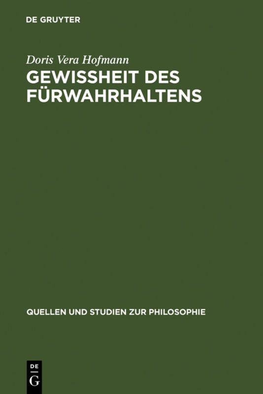 Vorderes Coverbild Gewißheit des Fürwahrhaltens