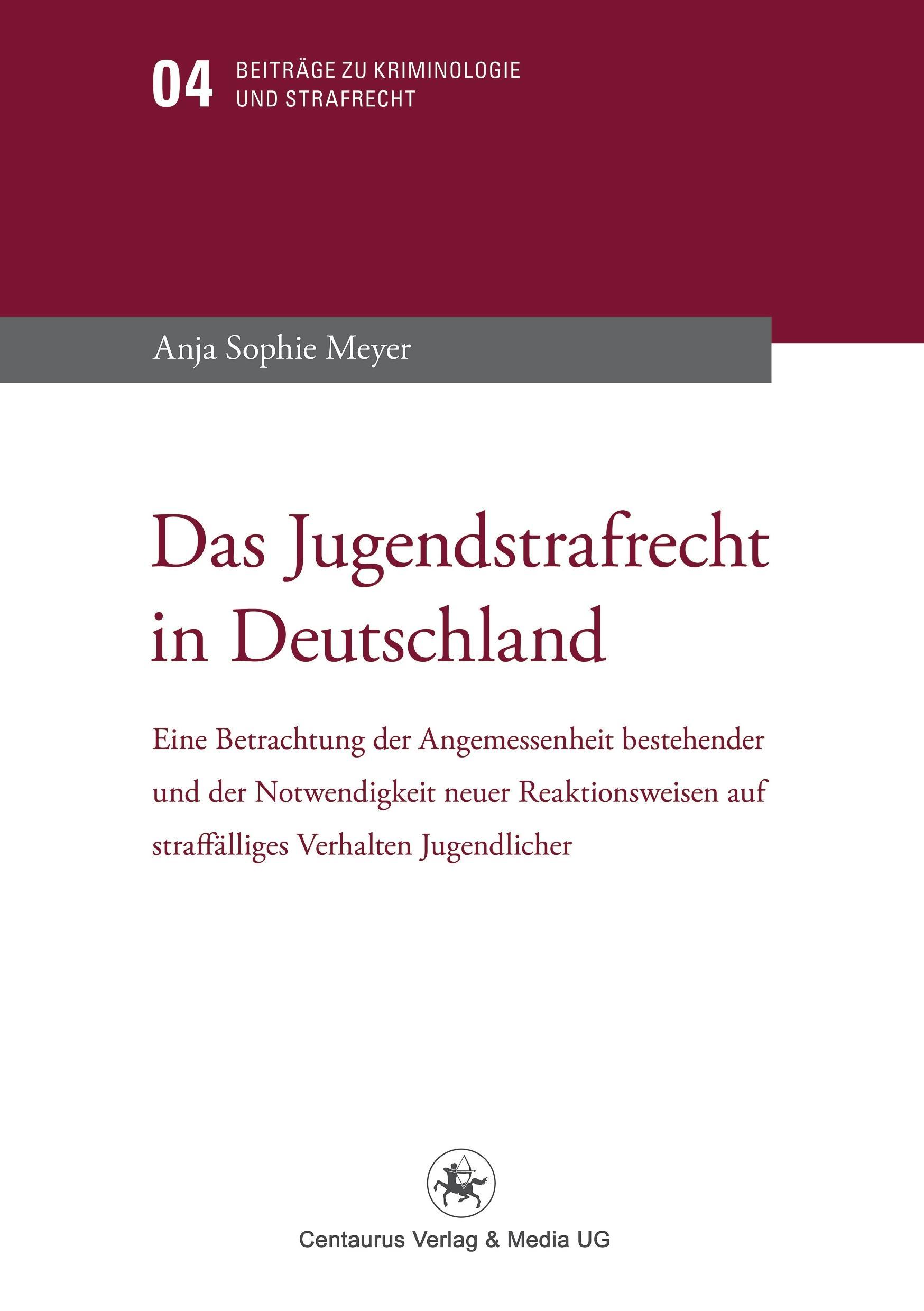 Vorderes Coverbild Das Jugendstrafrecht in Deutschland