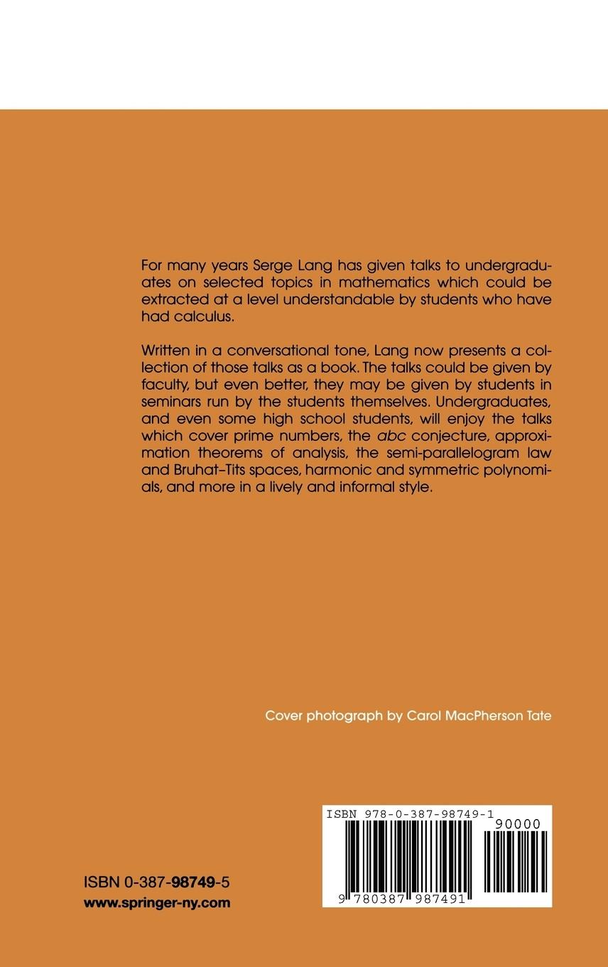 Rückseitencover Math Talks for Undergraduates