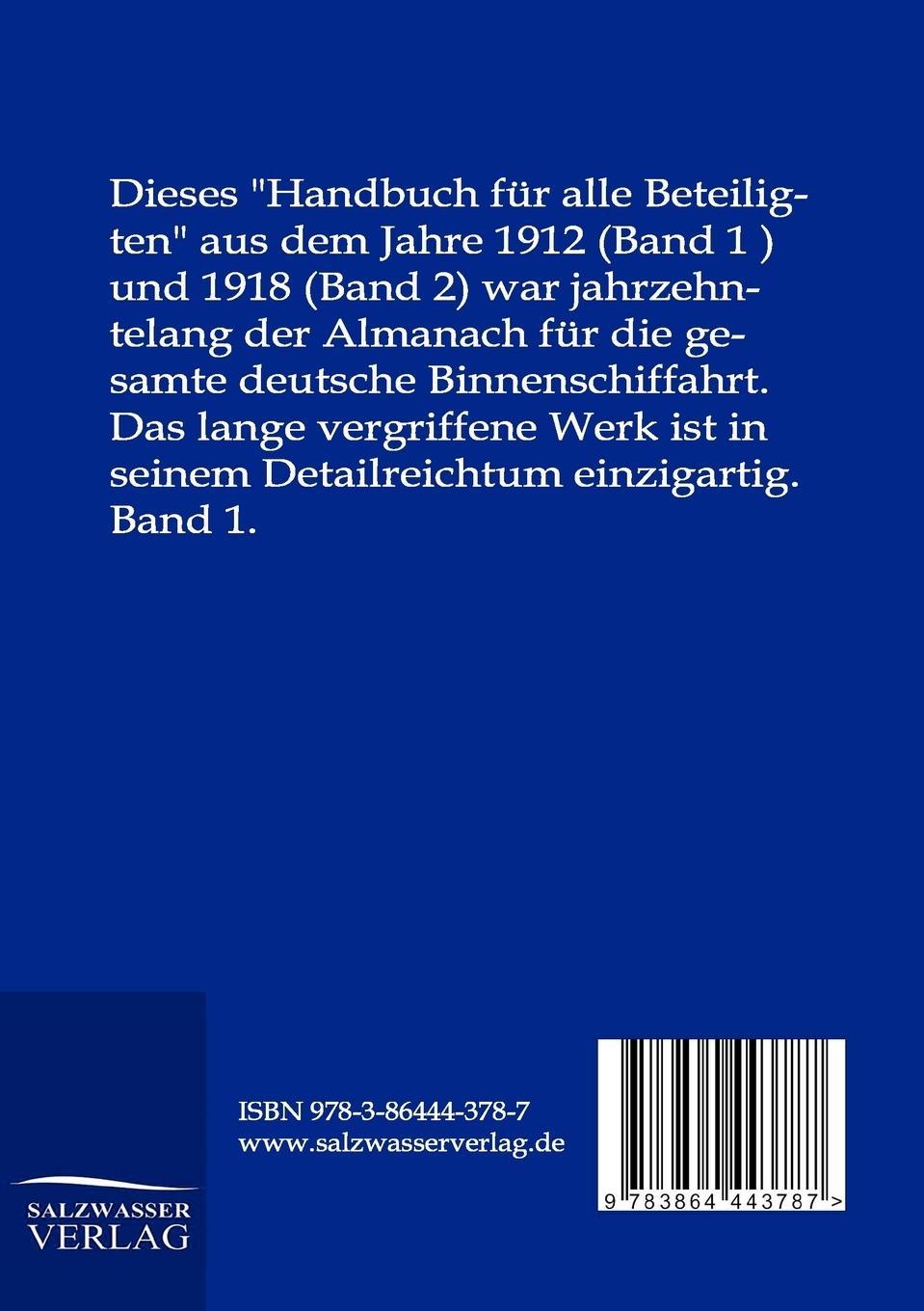 Rückseitencover Die Binnenschifffahrt