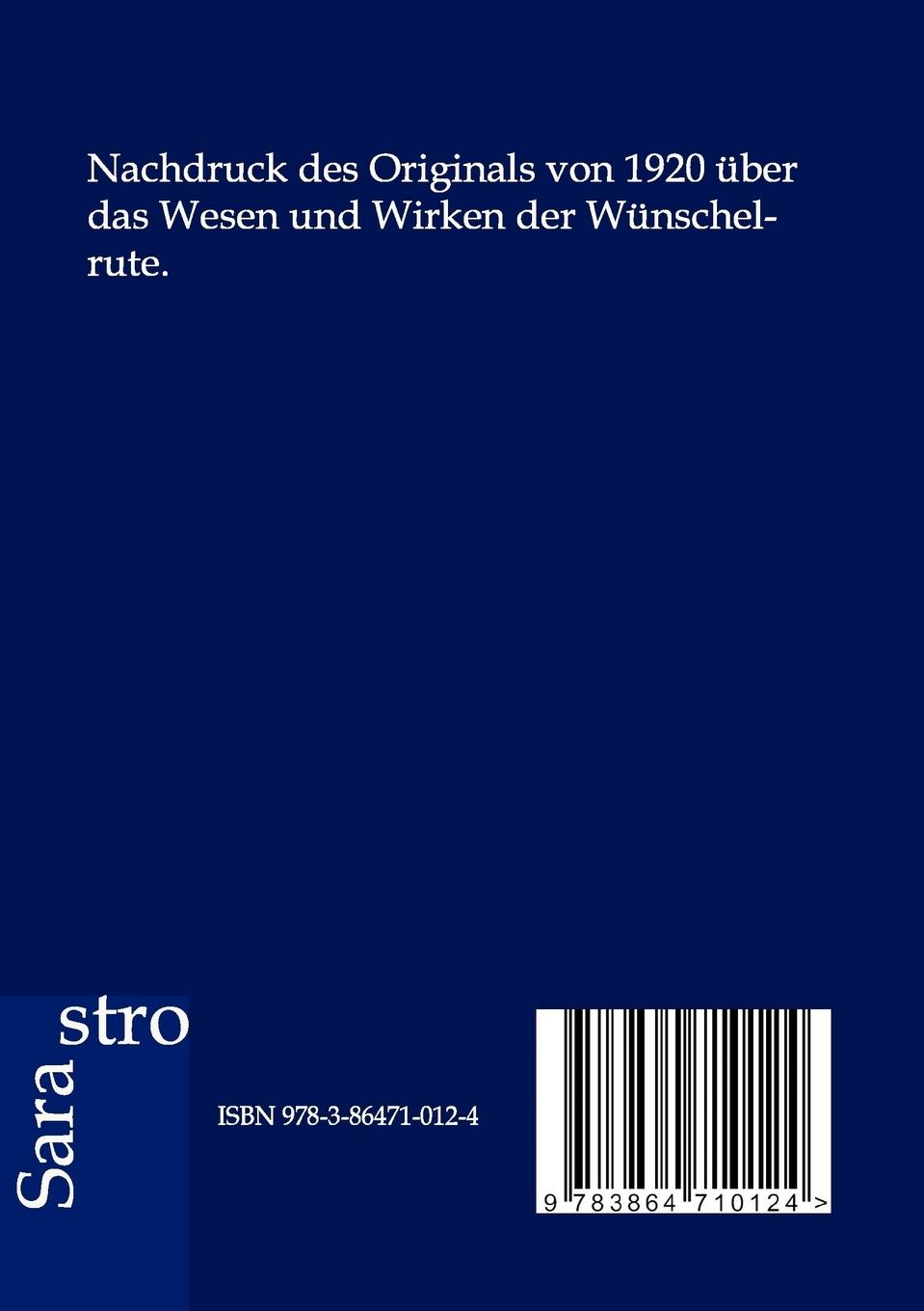 Rückseitencover Wesen und Wirken der Wünschelrute