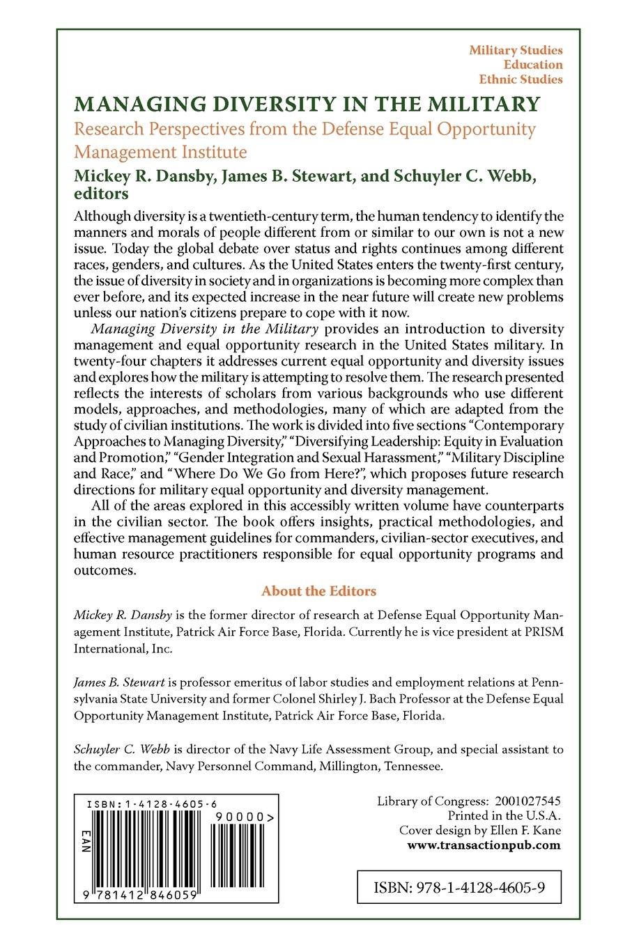 Rückseitencover Managing Diversity in the Military