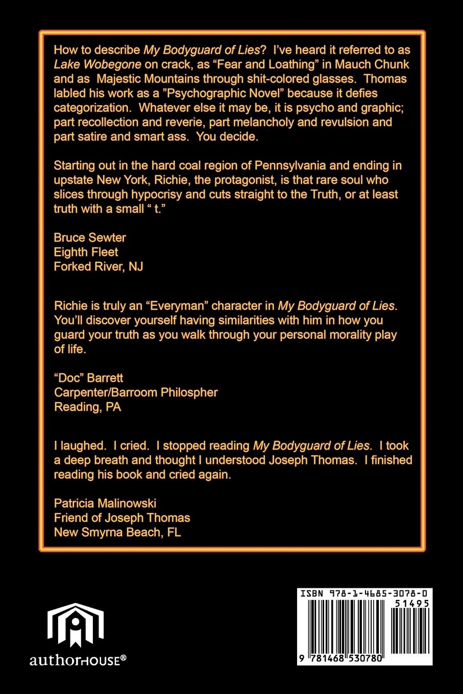 Rückseitencover My Bodyguard of Lies