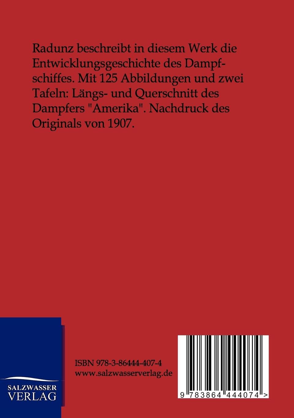 Rückseitencover 100 Jahre Dampfschifffahrt 1807-1907