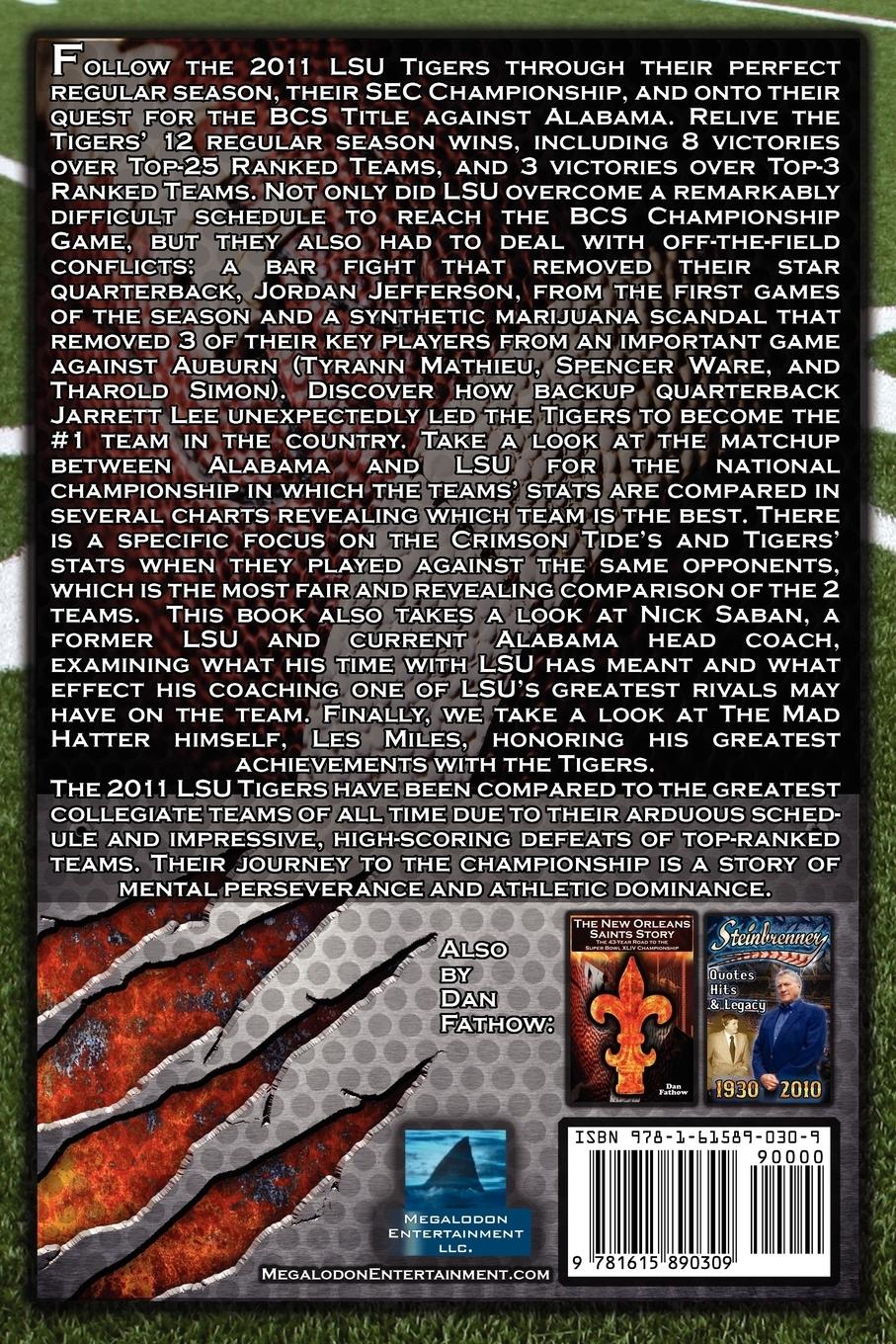 Rückseitencover 2011 - 2012 Lsu Tigers Undefeated SEC Champions, BCS Championship Game, & a College Football Legacy