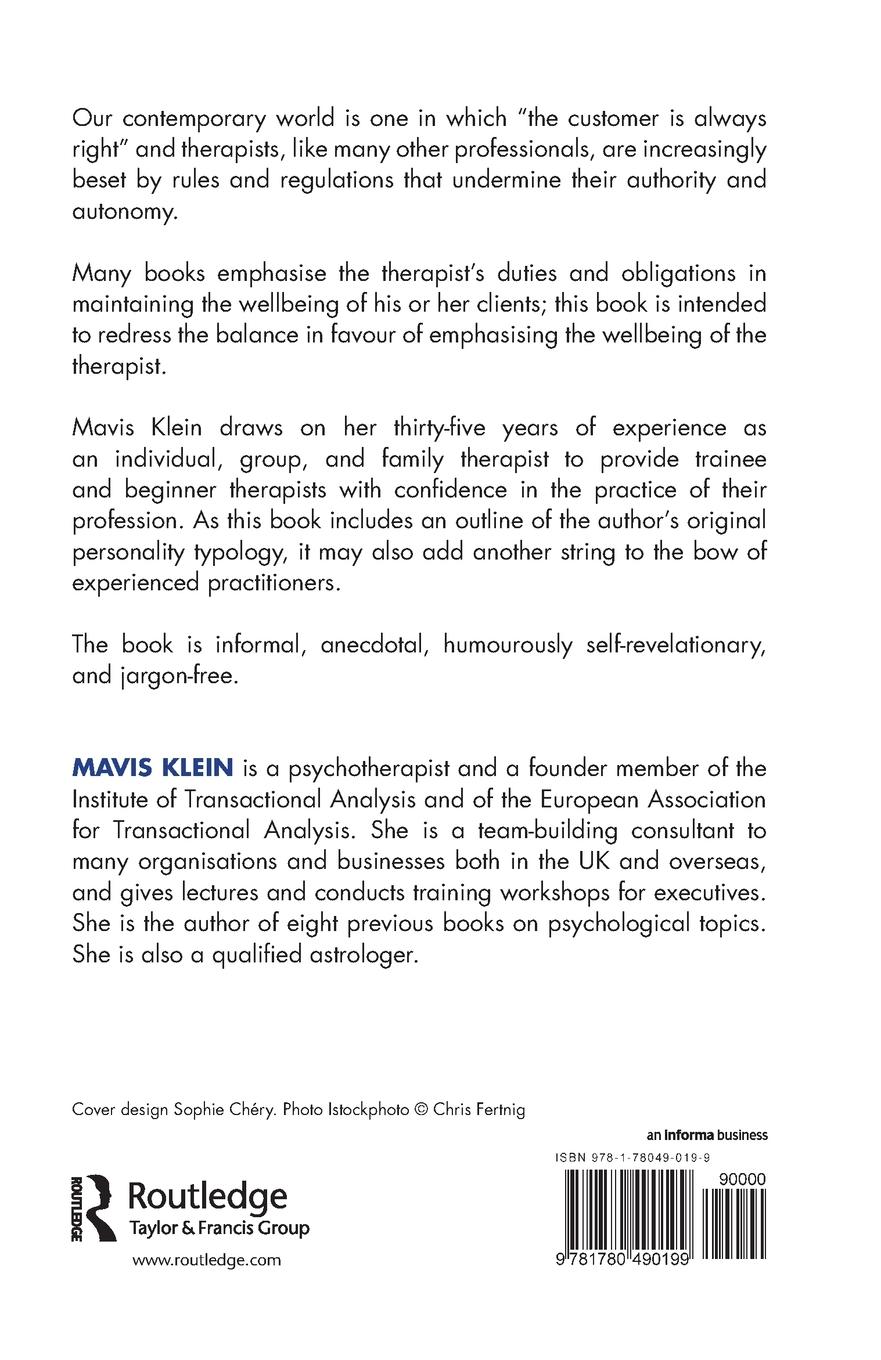 Rückseitencover Being a Therapist