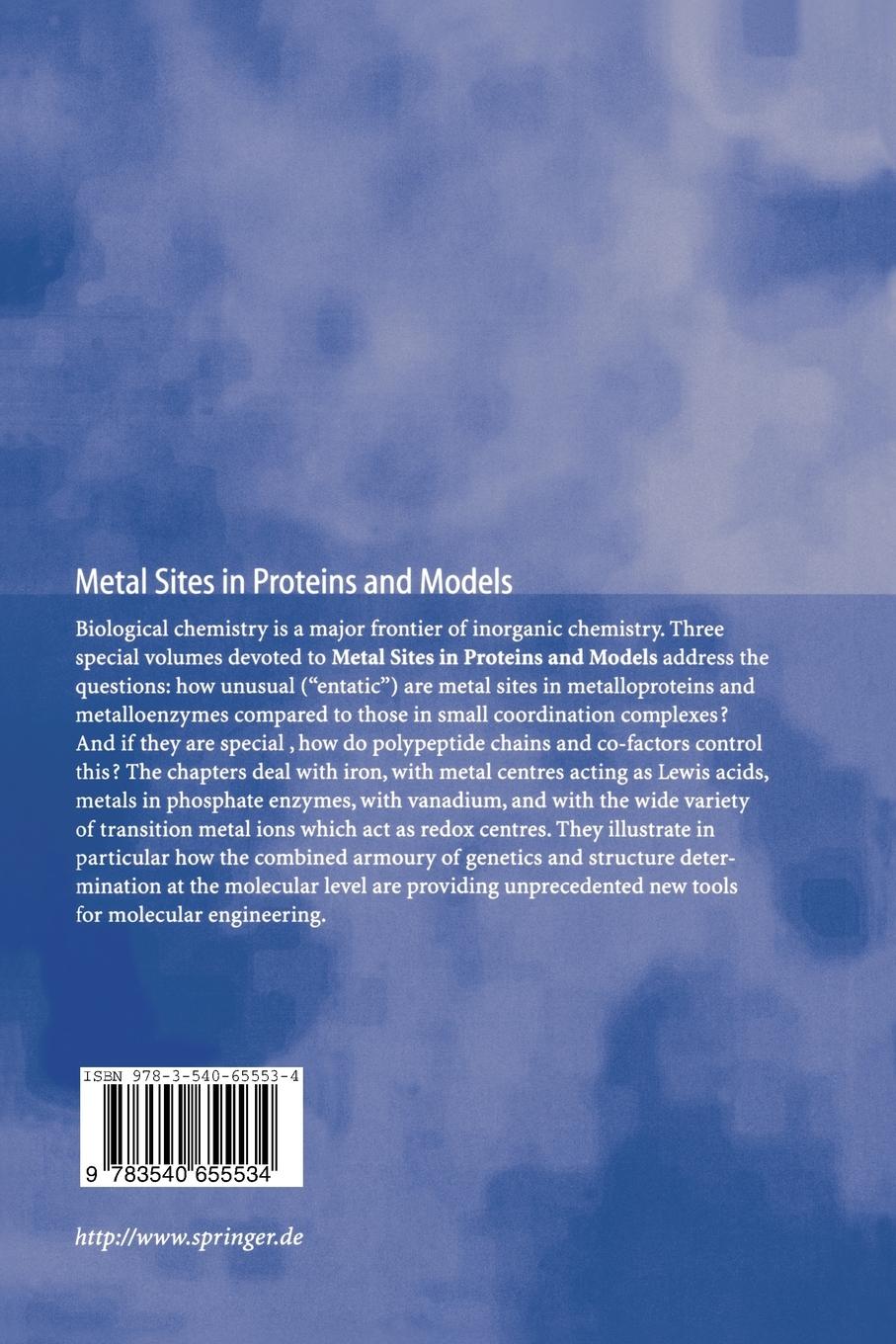 Rückseitencover Metal Sites in Proteins and Models