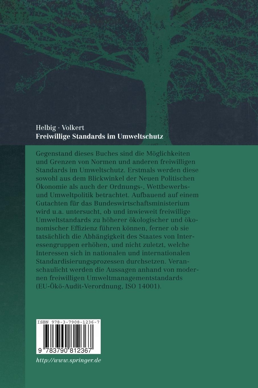 Rückseitencover Freiwillige Standards im Umweltschutz