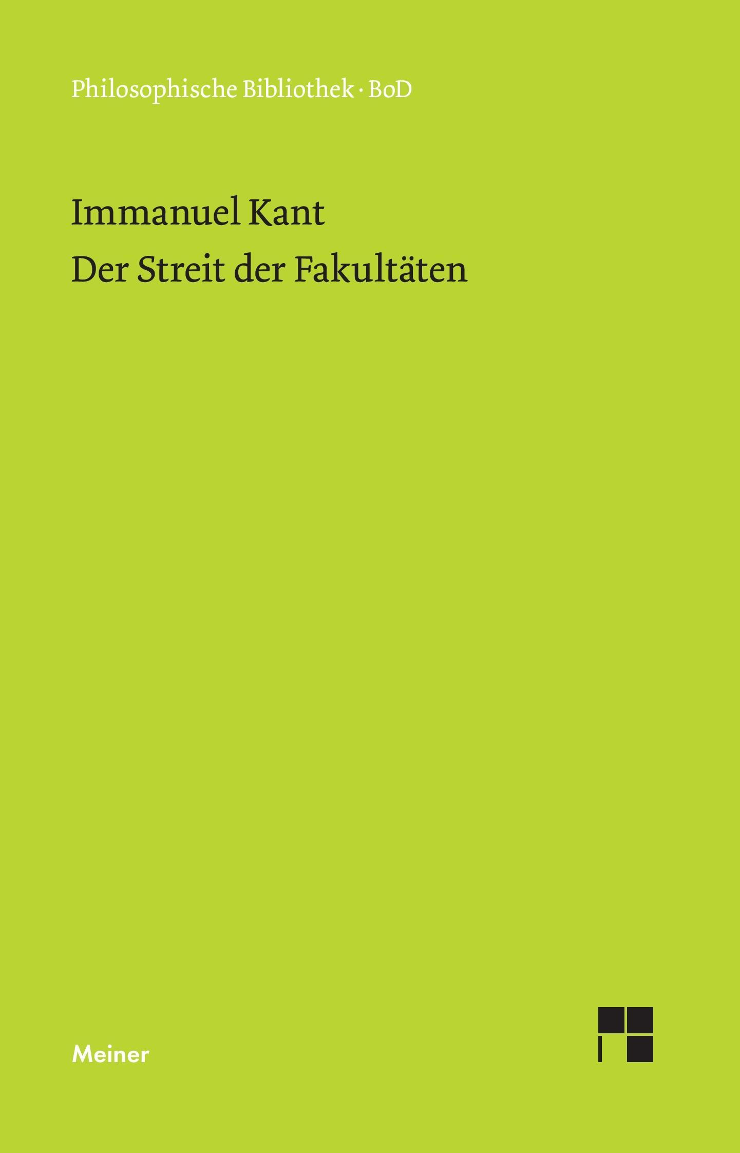 Vorderes Coverbild Der Streit der Fakultäten