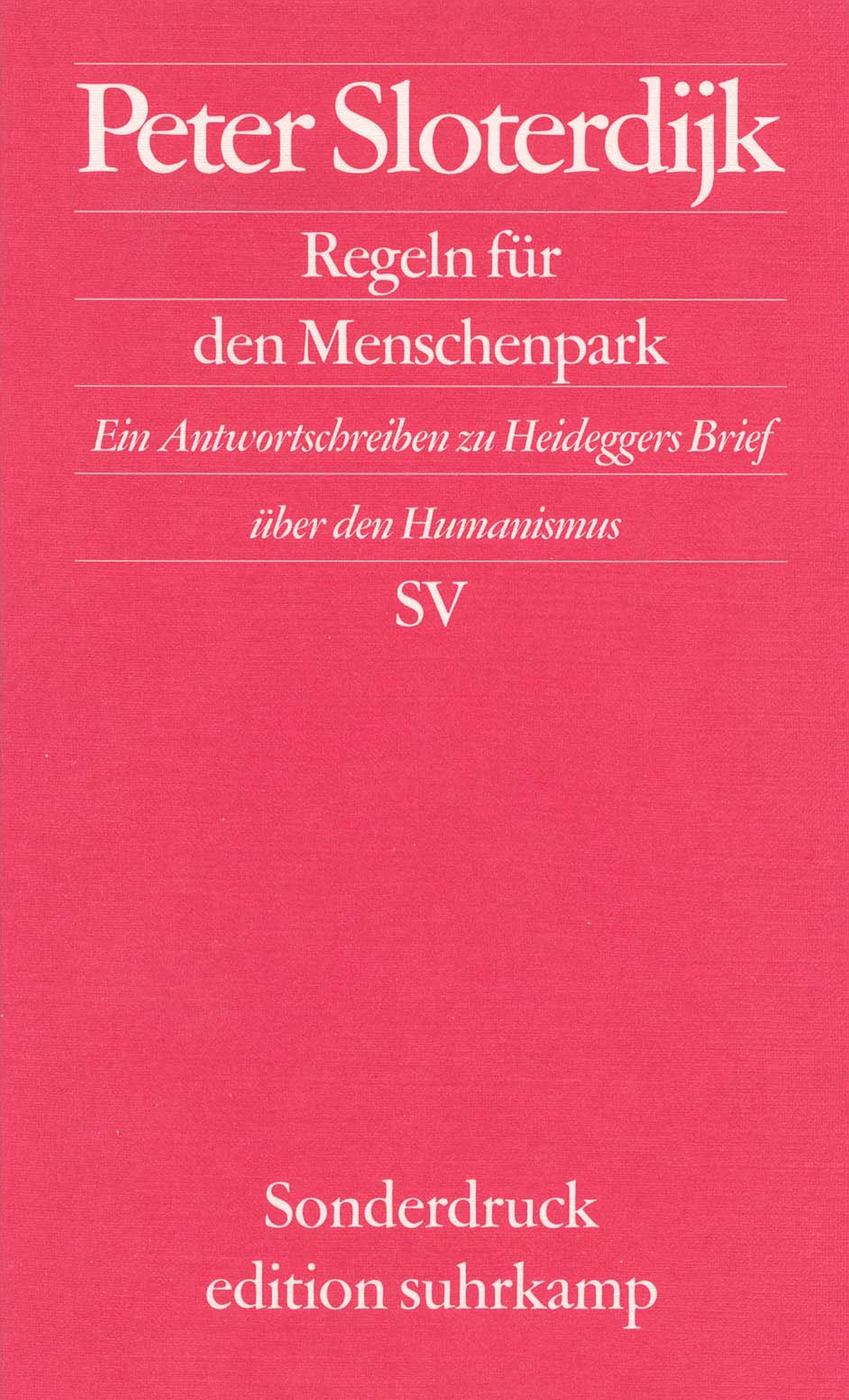Vorderes Coverbild Regeln für den Menschenpark