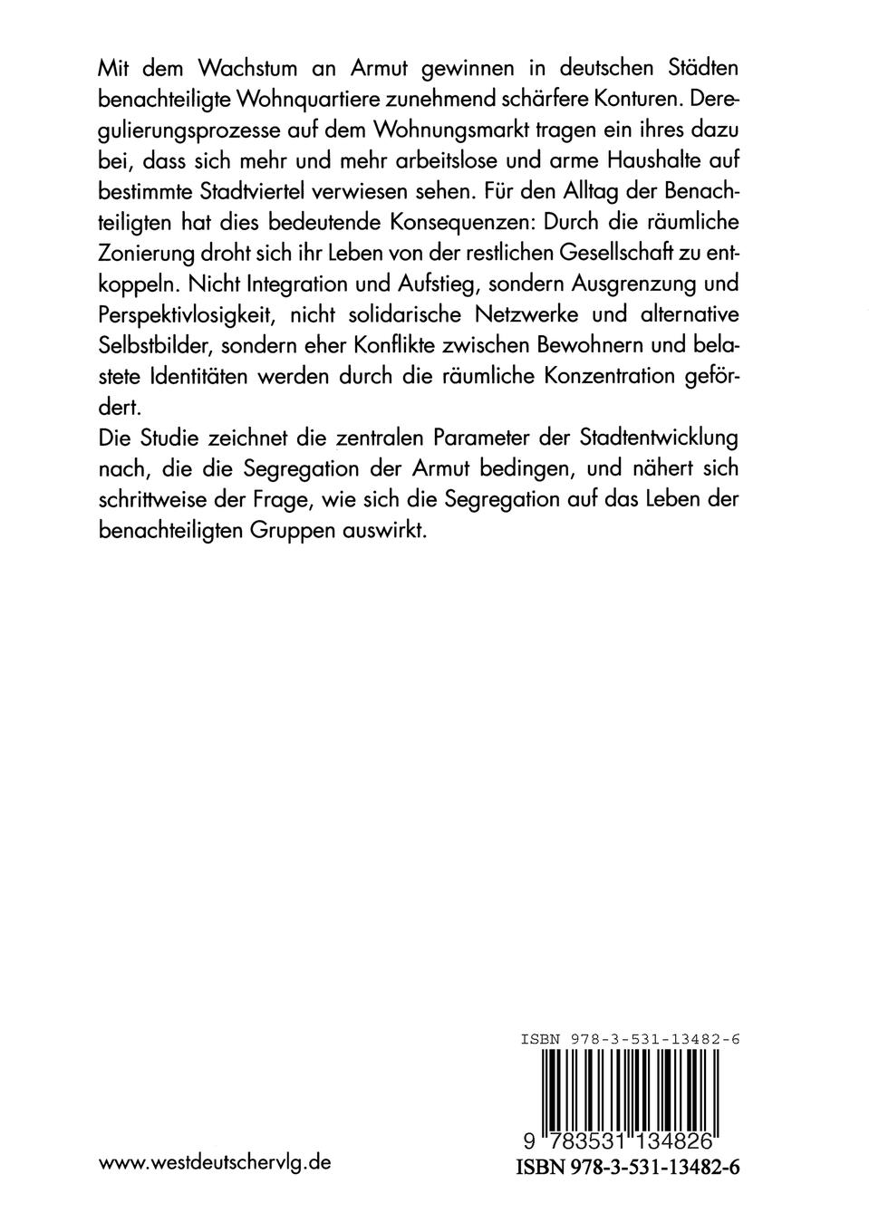 Rückseitencover Armut in der Stadt