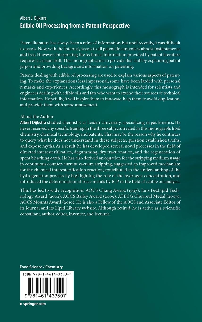 Rückseitencover Edible Oil Processing from a Patent Perspective