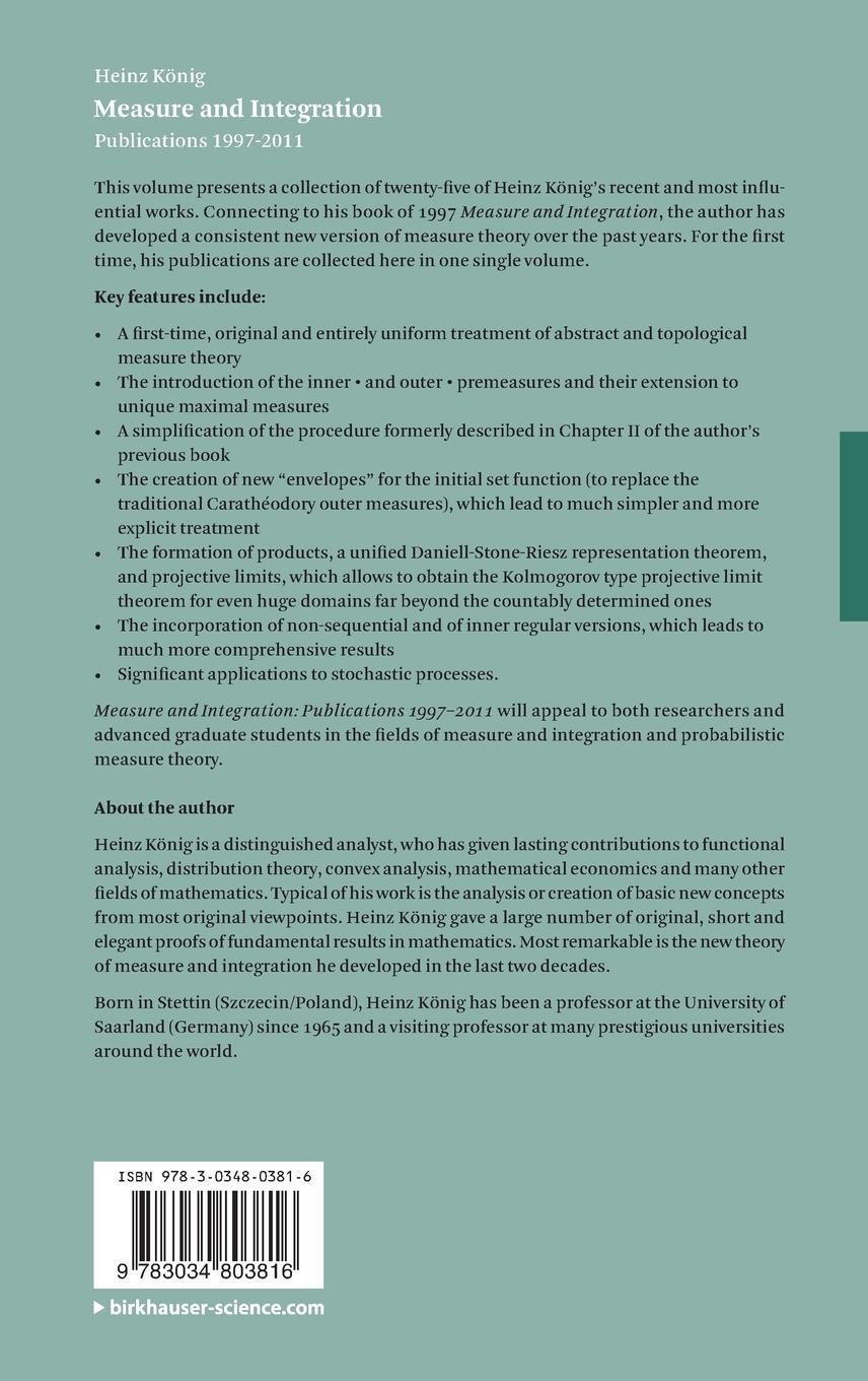 Rückseitencover Measure and Integration